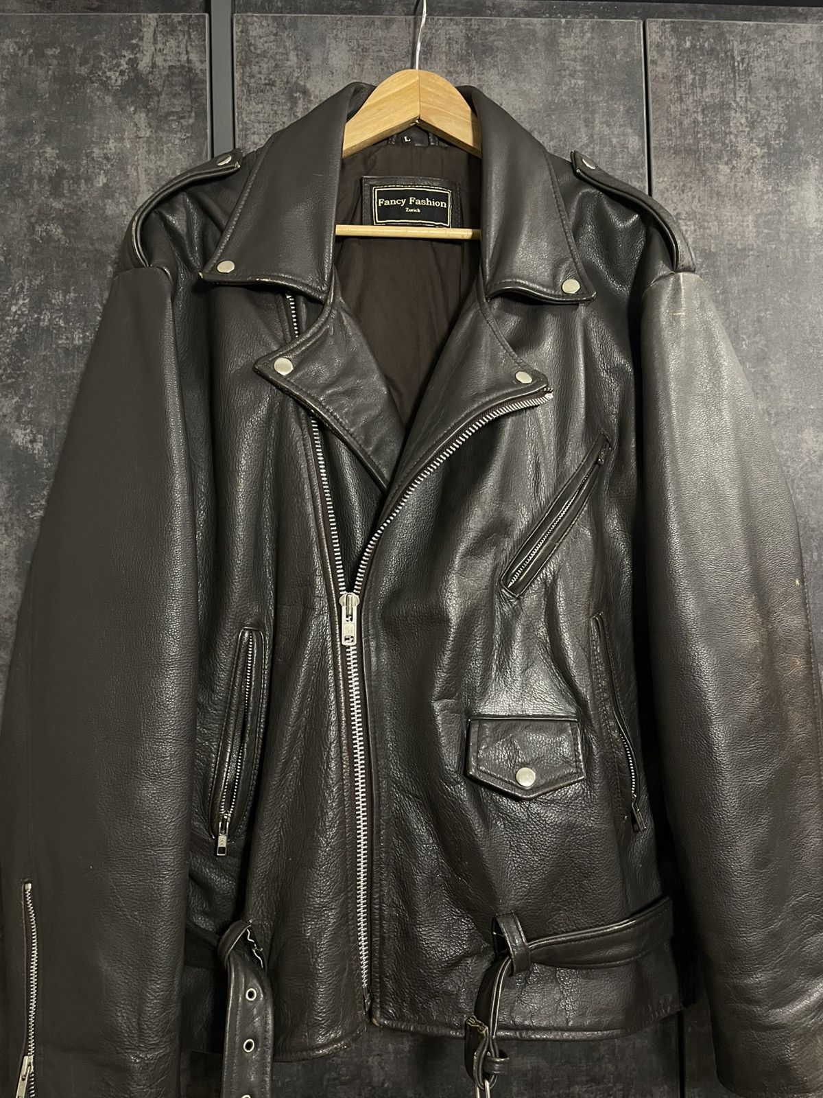 Vintage Vintage 90s Leather Biker Jacket Size US L / EU 52-54 / 3 - 7 Thumbnail