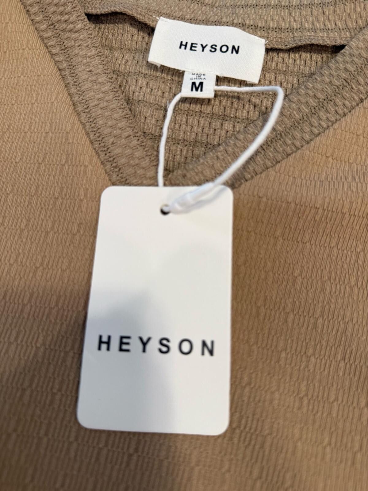 Henson Heyson boho mixed knit oversized tan V neck top SZ M Size M / US 6-8 / IT 42-44 - 5 Thumbnail