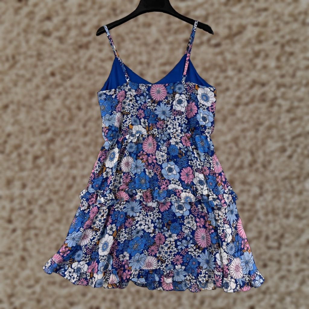 Vintage The General Good Dress Womens Small Blue Floral Spaghetti Strap Halter Top Size S / US 4 / IT 40 - 1 Thumbnail