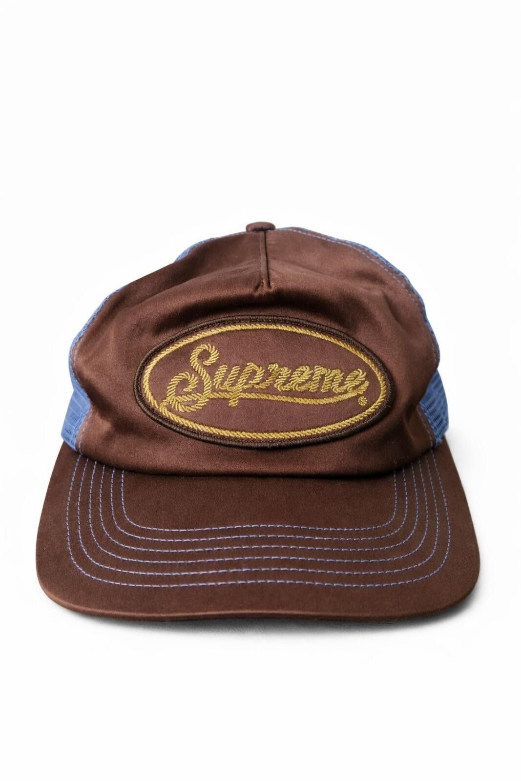 Supreme Supreme Moto Pins Mesh Back 5-Panel Hat Brown (SS26) | Grailed