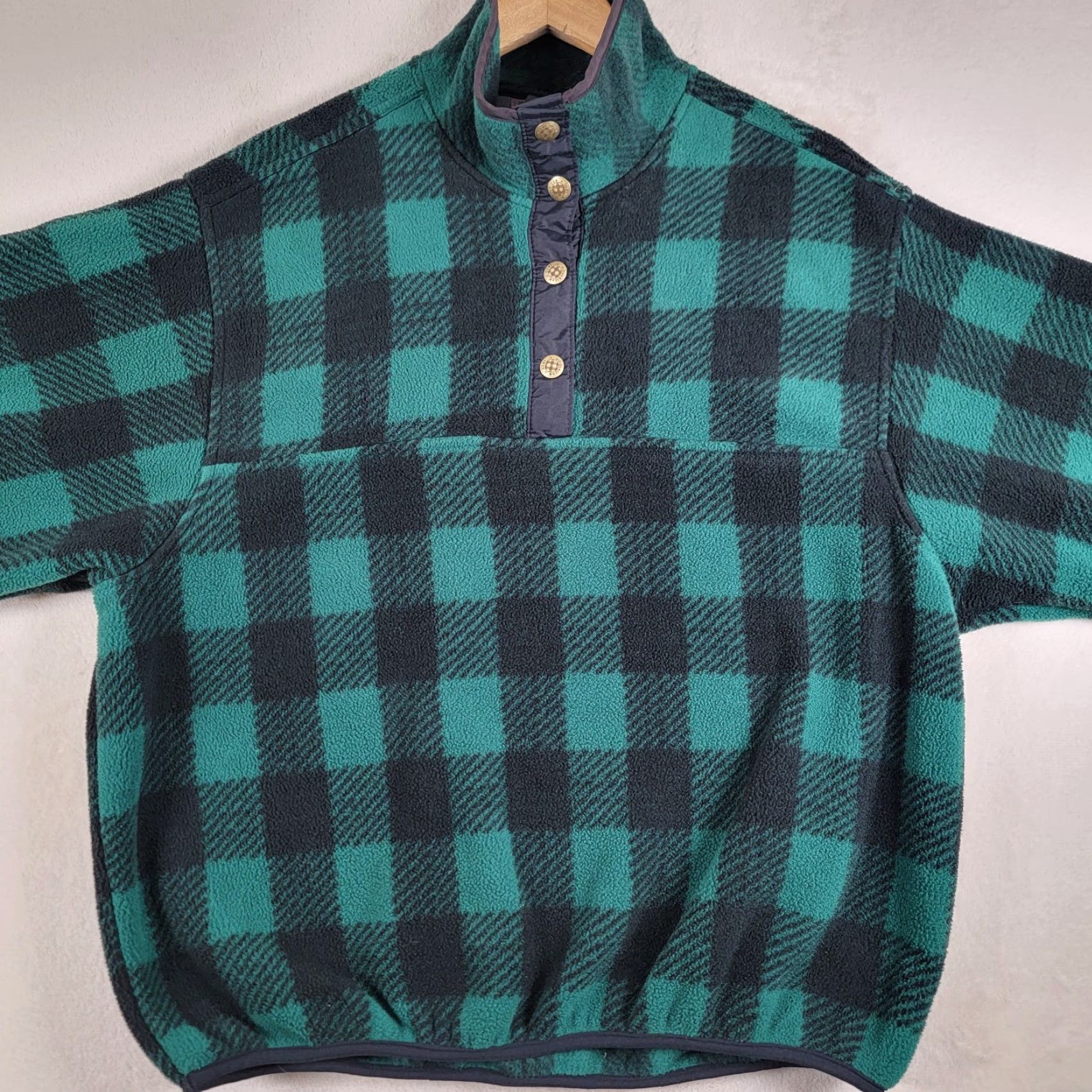 Architect VINTAGE Architect Sweatshirt Shirt Large Mens Green Black Checkered 90s Wool Rich 1/4 Zip Pockets Fleece Size US L / EU 52-54 / 3 - 2 Thumbnail