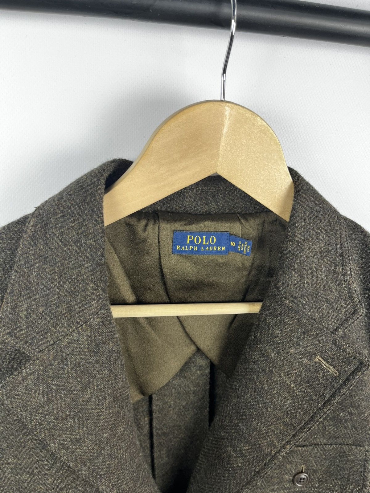 Polo Ralph Lauren Polo Ralph Lauren 10 Green Herringbone Jacquard Blazer Size L / US 10 / IT 46 - 3 Thumbnail