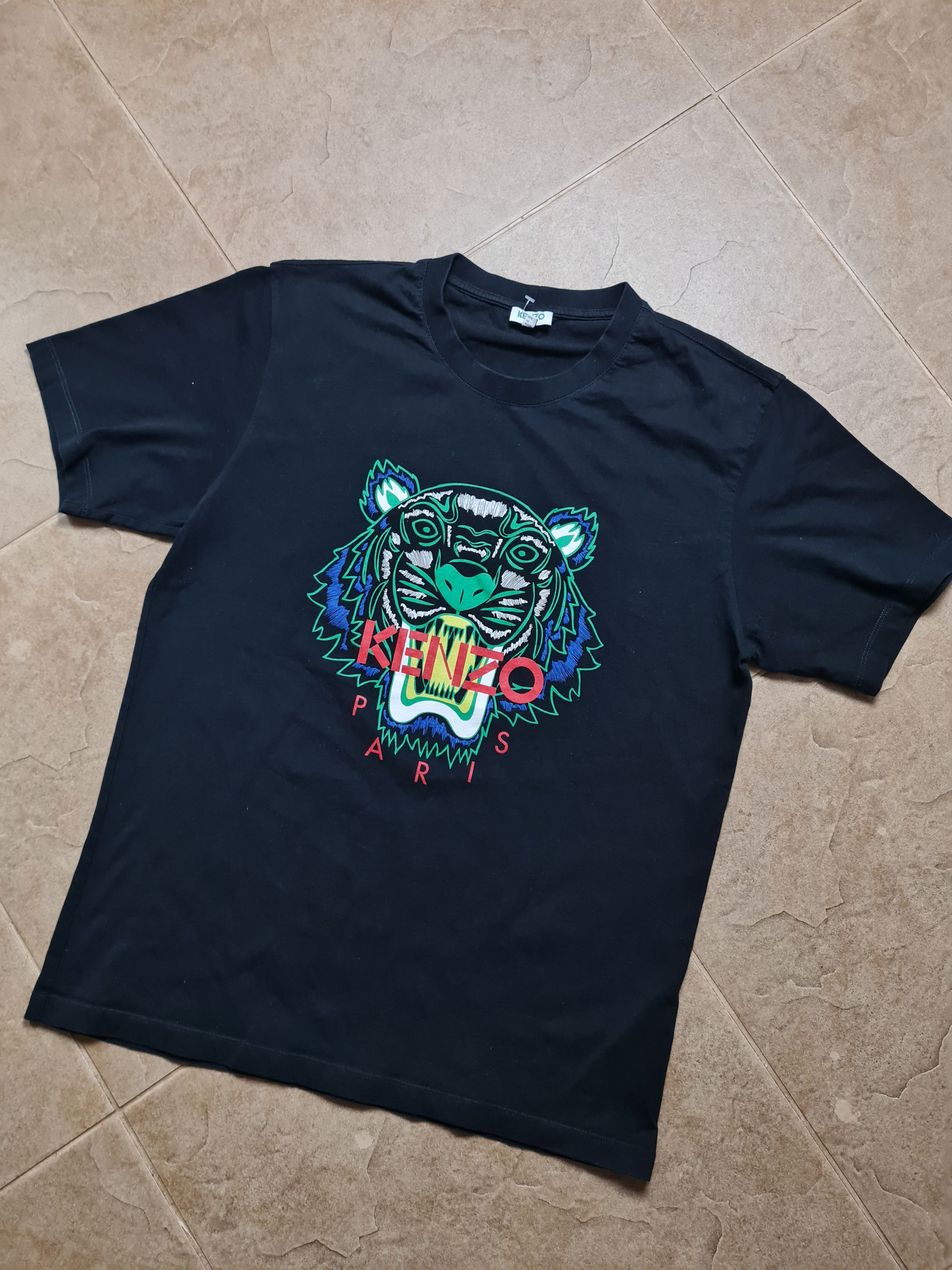 Kenzo T-Shrts Kenzo Shirts Black Big Logo Lion Japan Size XL Size US XL / EU 56 / 4 - 5 Thumbnail