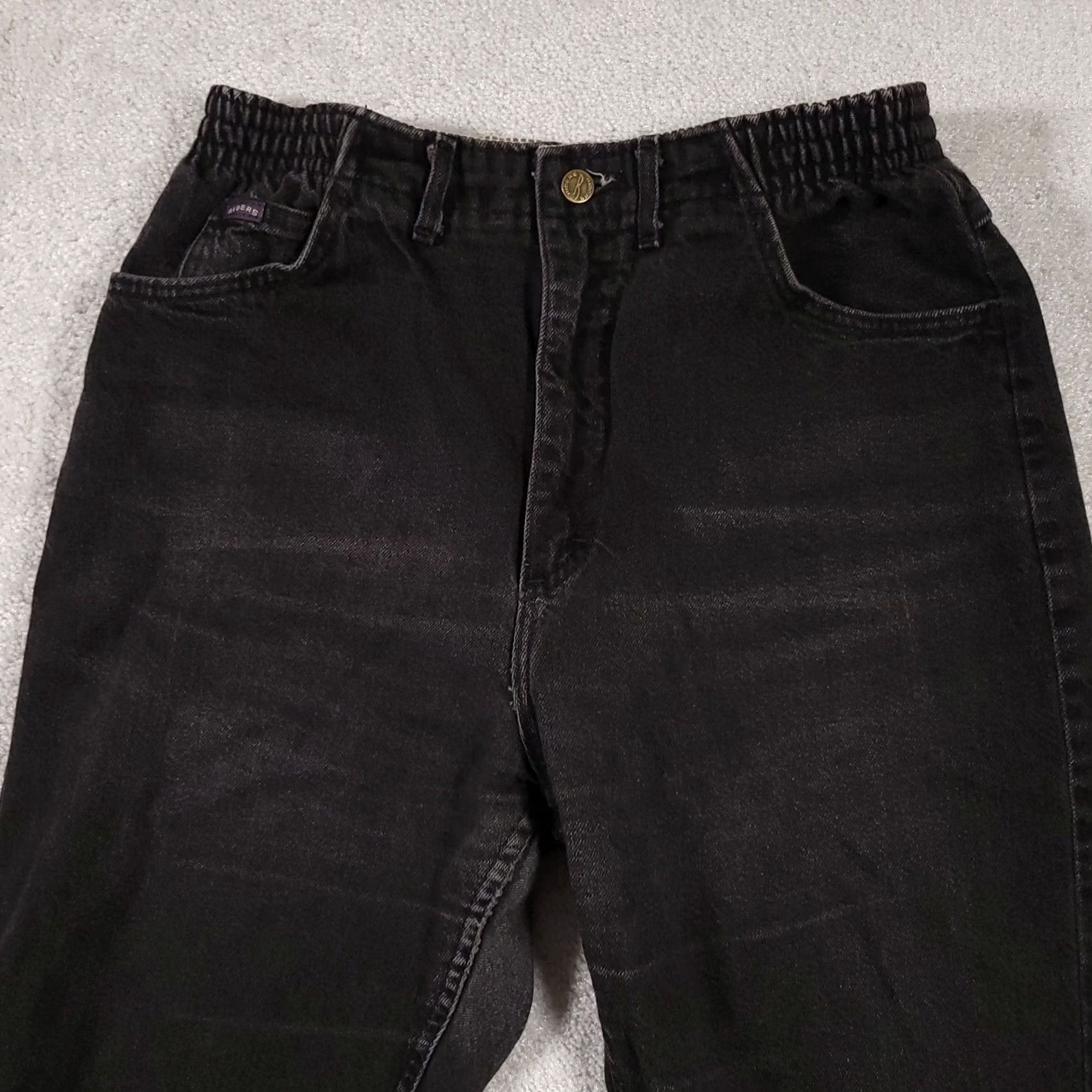 Lee VINTAGE Lee Riders Jeans Women's 14 Med Classic Fit Black Denim Tapered Leg USA Size 36" / US 14 / IT 50 - 3 Thumbnail