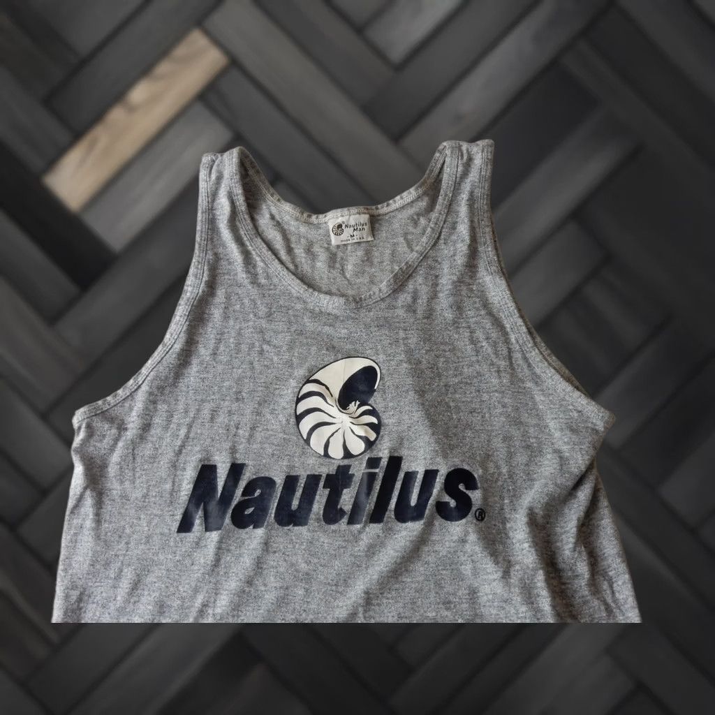 Vintage VTG Nautilus Tank Top USA Made Mens M Gray Sleeveless T-Shirt Graphic Print Size US M / EU 48-50 / 2 - 1 Thumbnail