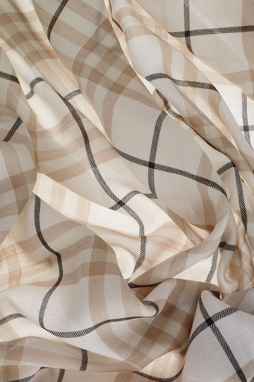 Burberry og1mm0426 Size: OS / Checked Cashmere Scarf in Beige Size ONE SIZE - 2 Thumbnail