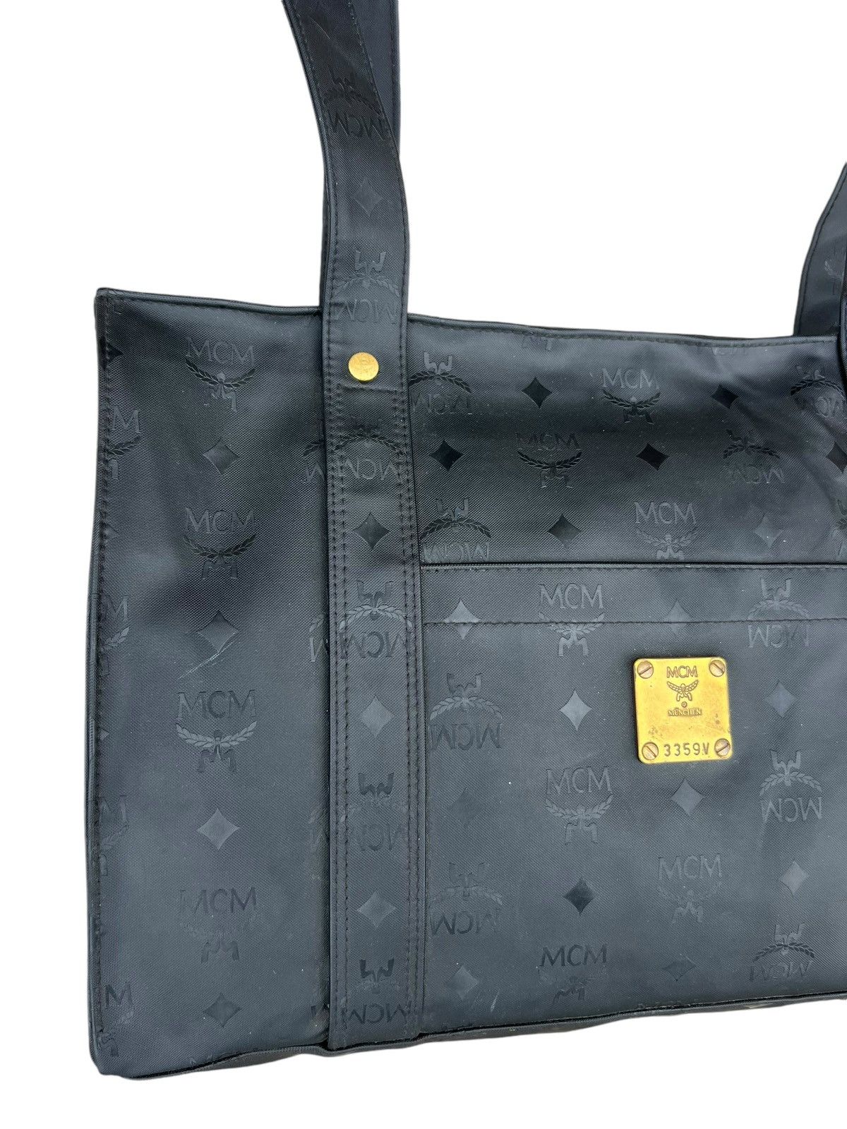 MCM Vintage MCM Handmade Germany Black Monogram Tote Bag Size ONE SIZE - 7 Thumbnail