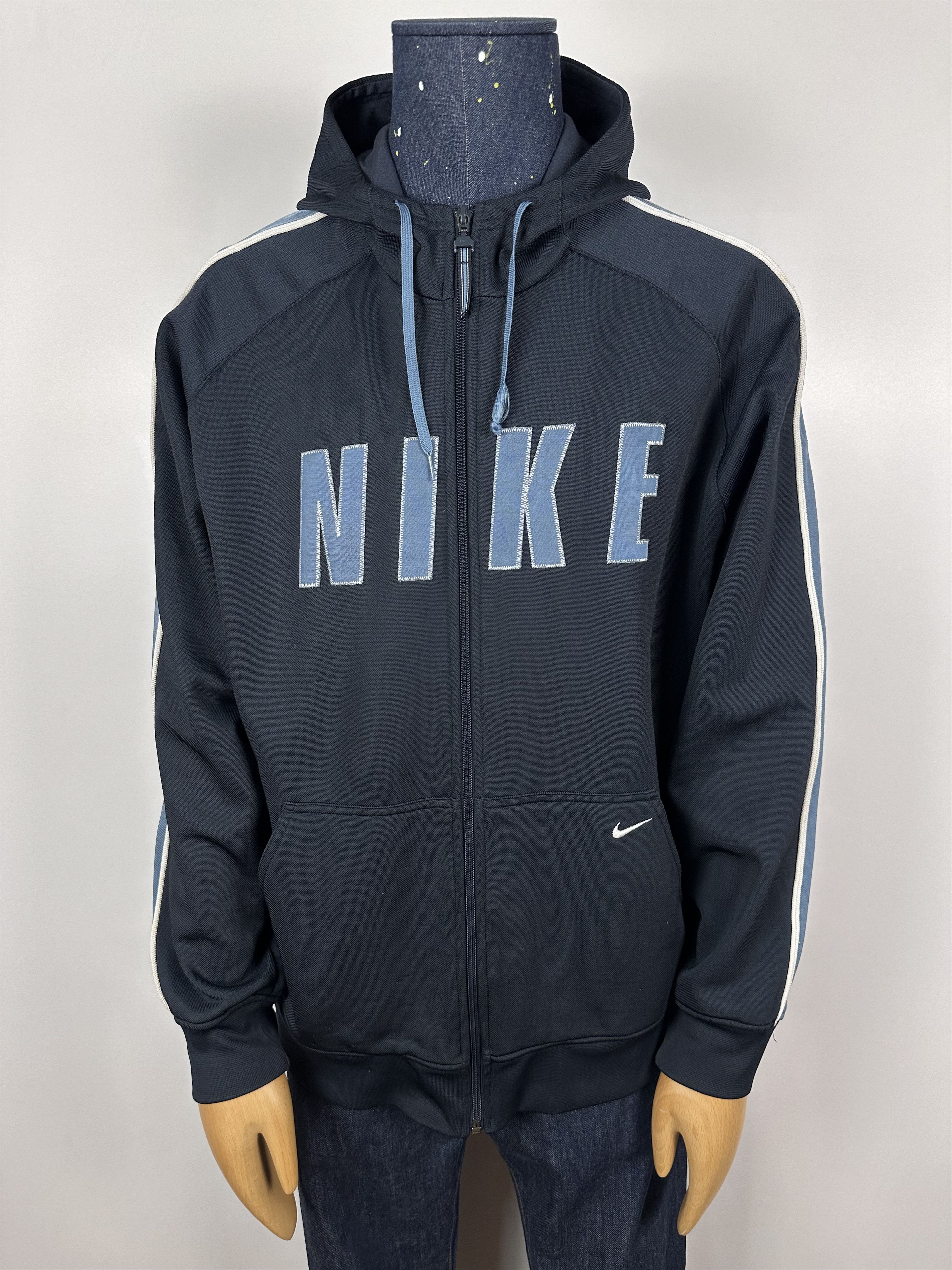 Nike × Vintage Nike Vintage Zip Hoodie Big Logo Blue 90s Mens Size XL Size US XL / EU 56 / 4 - 2 Thumbnail