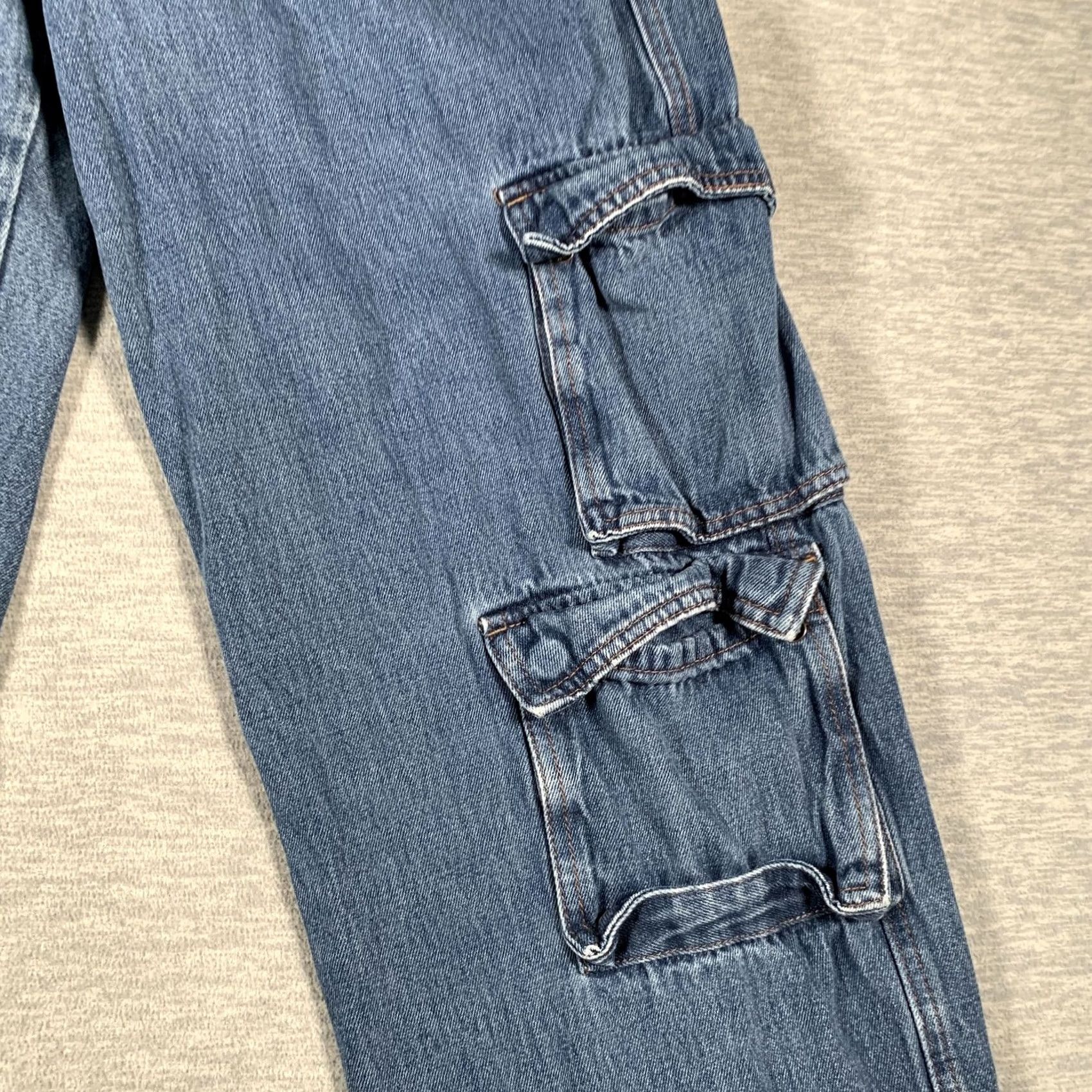 Empyre Empyre Tori Jeans Women Large Blue Cargo Jogger Denim Elastic Cuffs Pockets Y2K Jeans Size 38" / US 16 / IT 52 - 4 Thumbnail