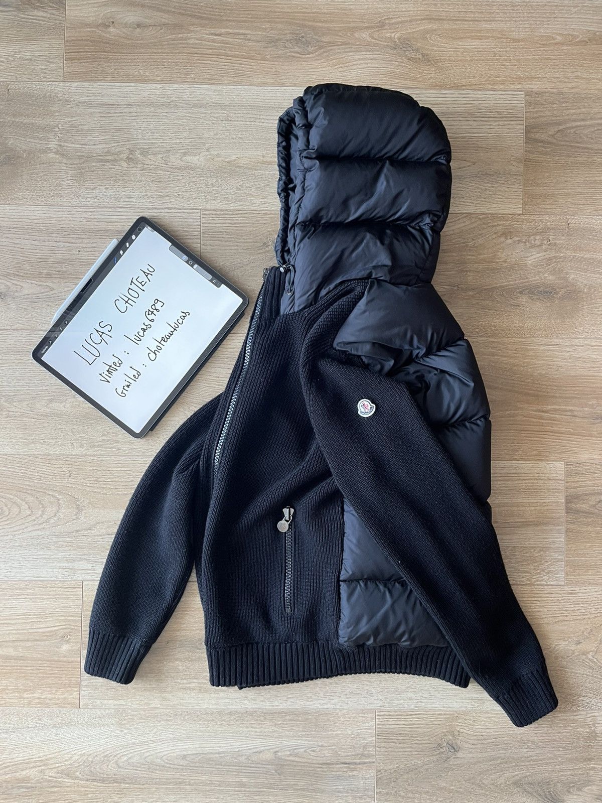 Moncler Moncler bi-material cardigan Size US L / EU 52-54 / 3 - 16 Thumbnail