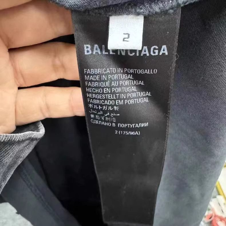 Balenciaga Balenciaga Black Grey Color blocked Double Loop Short Sleev Size US M / EU 48-50 / 2 - 3 Thumbnail