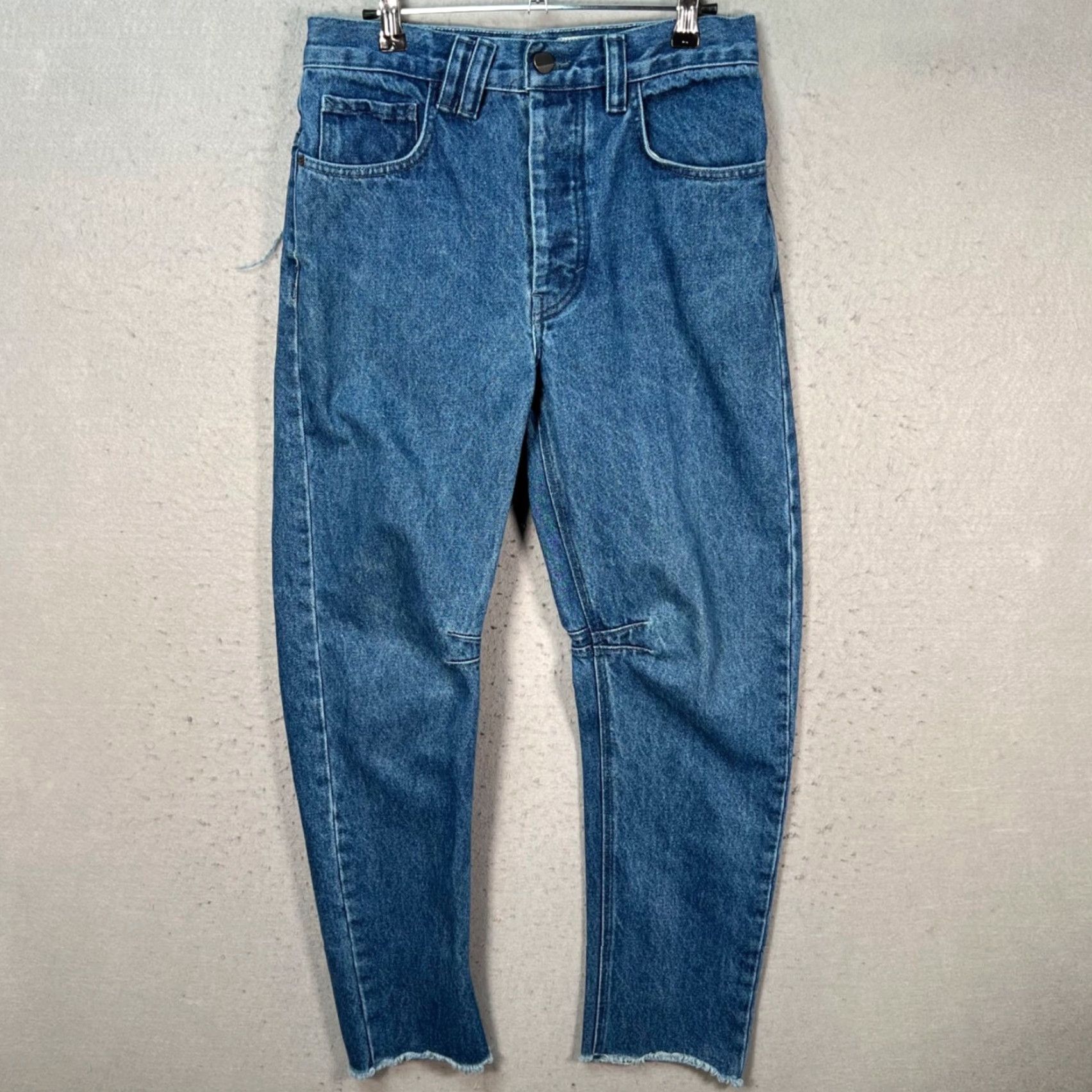Denime Ch. Chapter Womens Jeans 28 Blue High-Waisted Denim Tapered Leg Frayed Hem 5-Pocket Style Crop Vintage No Size 28" / US 6 / IT 42 - 2 Thumbnail