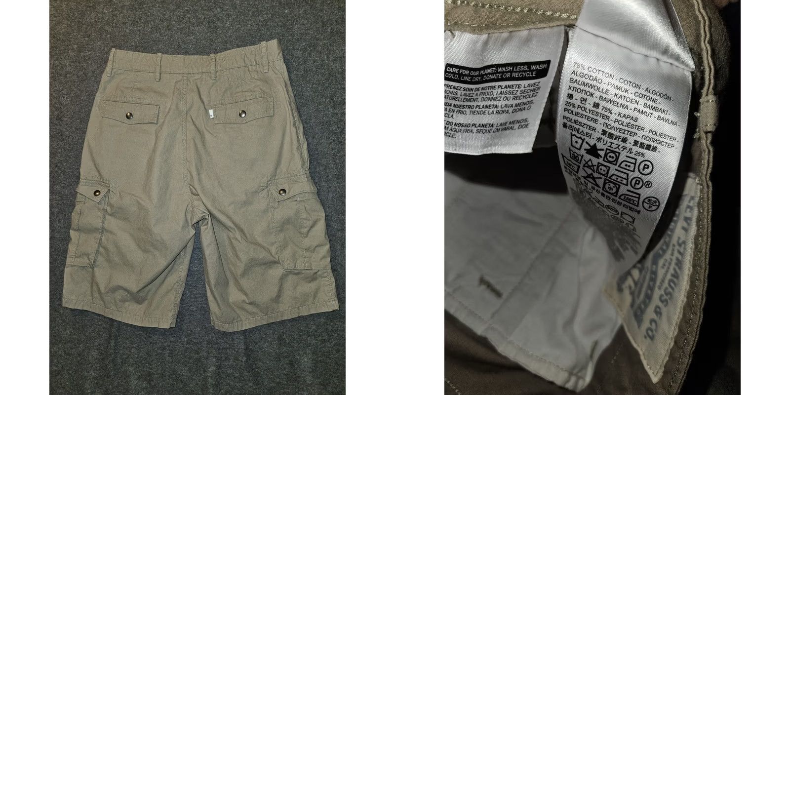 Levi's Levi's Cargo Shorts Men 30 Beige High Rise White Tab Long Casual 90s Outdoor American Mens Size US 30 / EU 46 - 8 Thumbnail