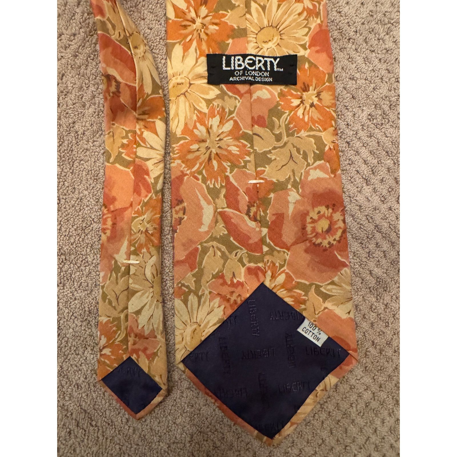 Liberty London Liberty of London Beautiful Archival Design Peach Floral Tie Size ONE SIZE - 1 Thumbnail