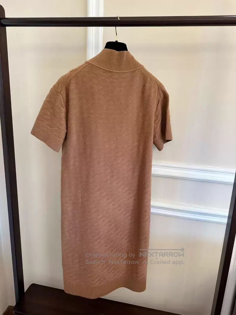 Hermes Hermes Khaki Logo All-Over Dress Size XS / US 0-2 / IT 36-38 - 2 Thumbnail