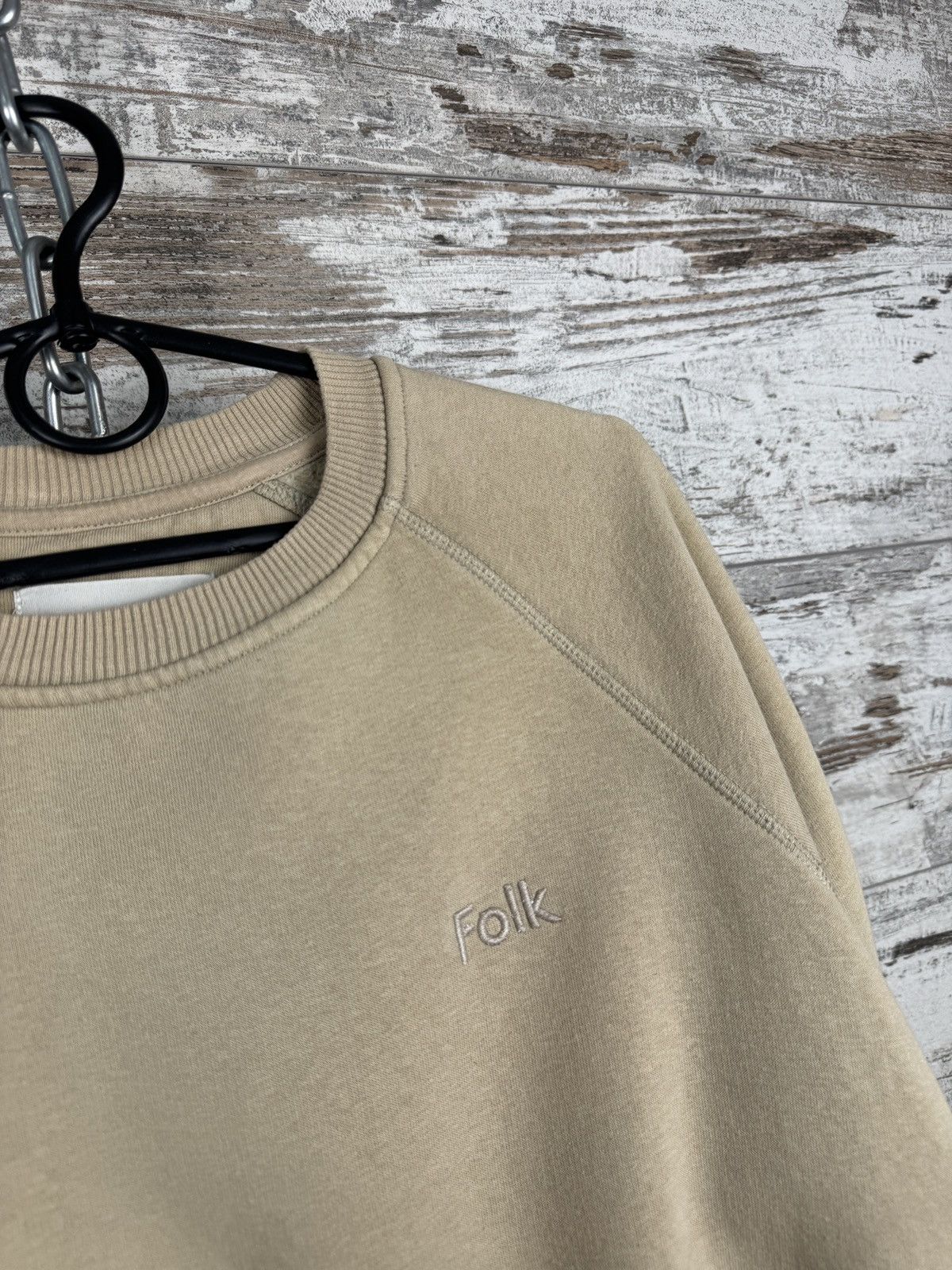 Folk Mens Folk Sweatshirt vintage rare logo beige size M luxury Size US M / EU 48-50 / 2 - 7 Thumbnail