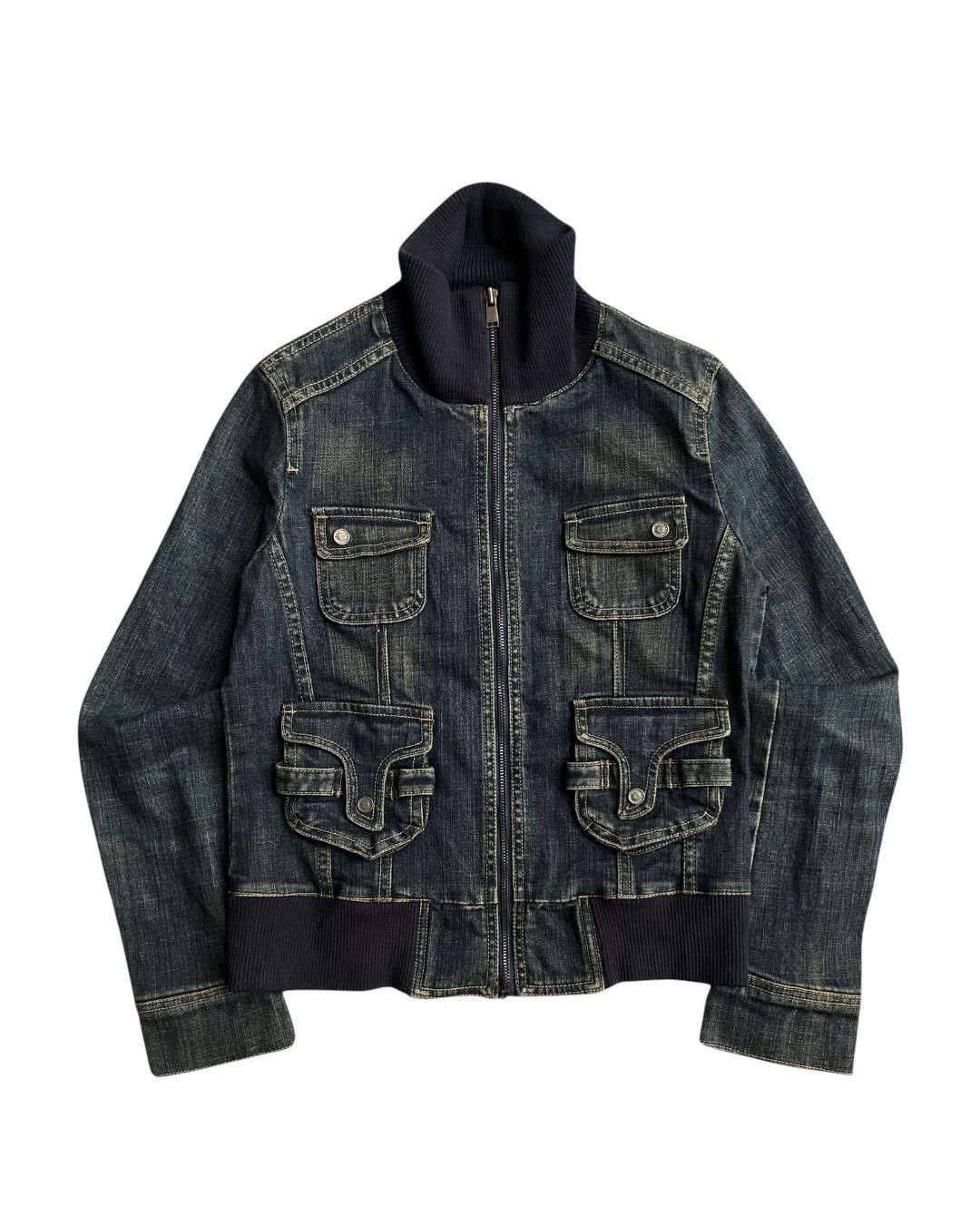 Hysteric Glamour 2000s Jack and Jill - Grunge studded mud wash denim jacket Size US S / EU 44-46 / 1 - 2 Thumbnail