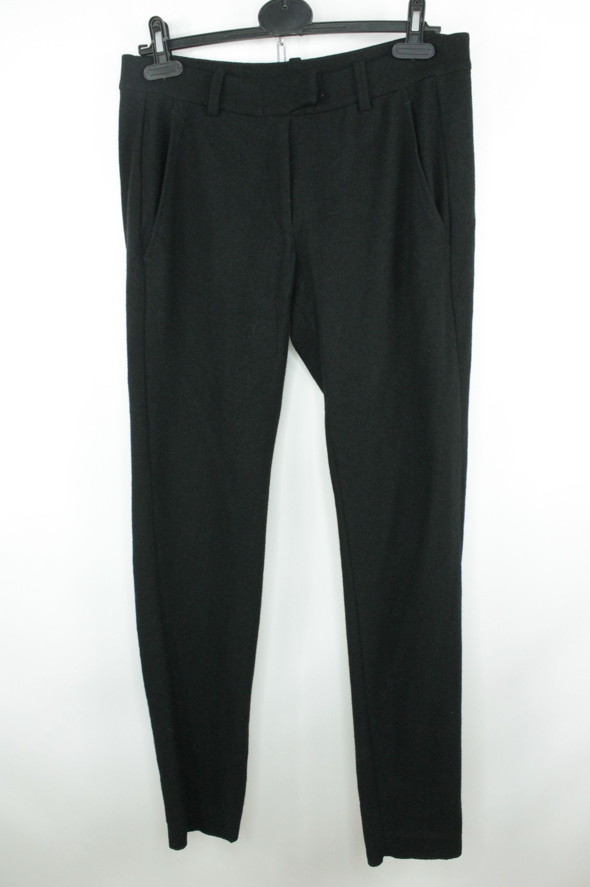 Isabel Marant Black Stretch Fleece Wool Slim Fit Pants