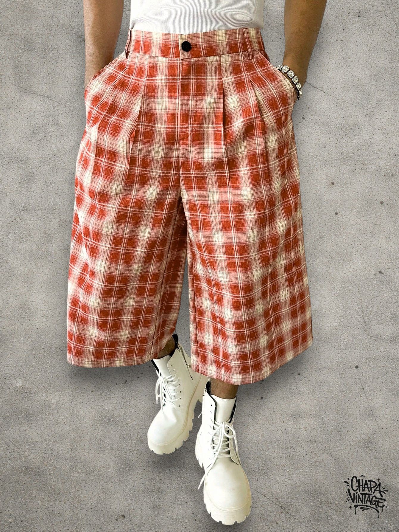 Vintage plaid shorts Size US 32 / EU 48 - 1 Thumbnail
