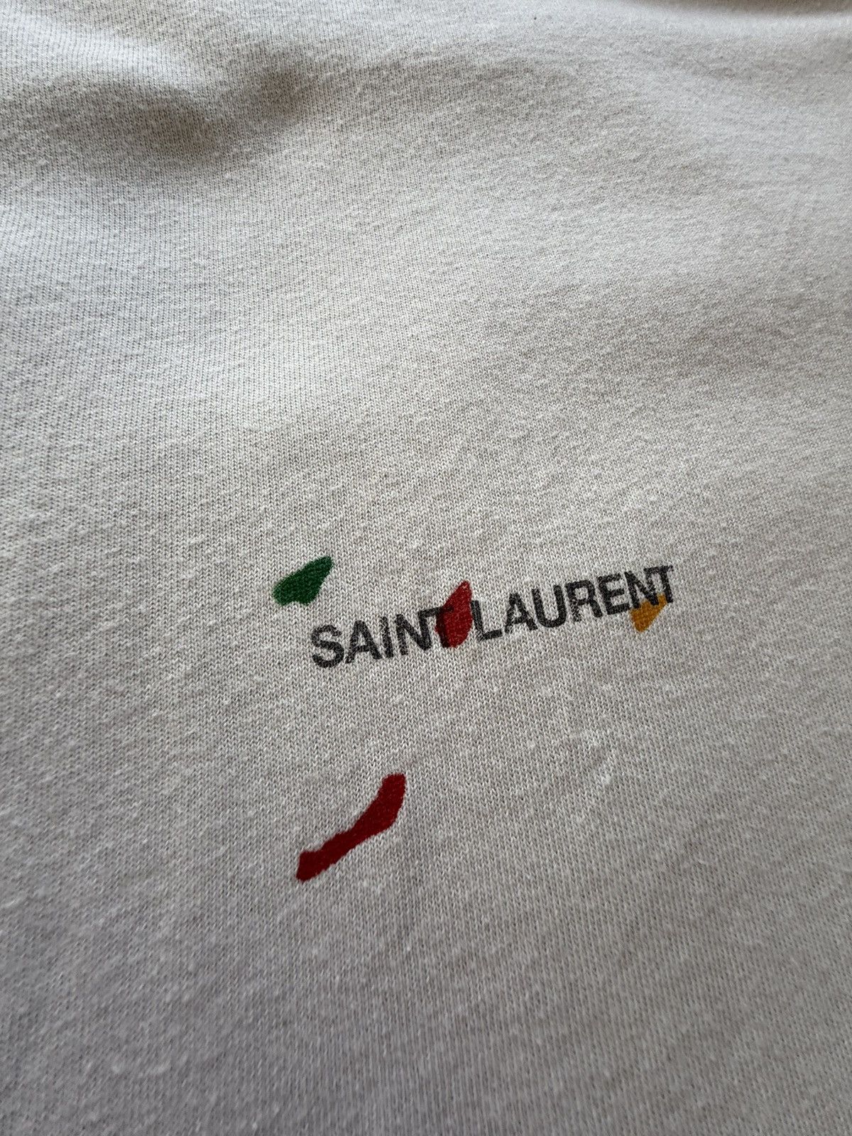 Saint Laurent Paris Saint Laurent Rive Gauche paint splatter logo T shirt XL Size US XL / EU 56 / 4 - 17 Thumbnail