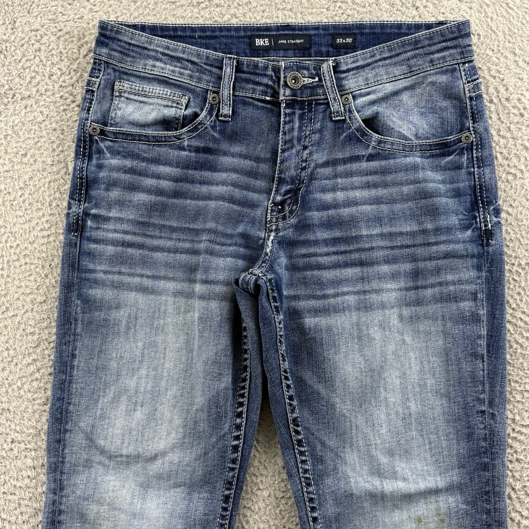 Vintage BKE Buckle Jeans Mens 32x30 Blue Straight Denim Western Outdoor Cowboy Zip Button 5-Pocket Regular Size US 32 / EU 48 - 3 Thumbnail