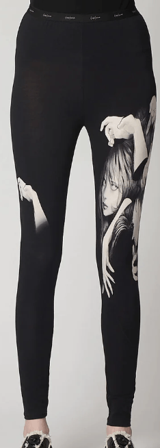 Yohji Yamamoto $580 NWT Yohji Yamamoto Black Printed Leggings wataboku Size 26" / US 2 / IT 38 - 5 Thumbnail