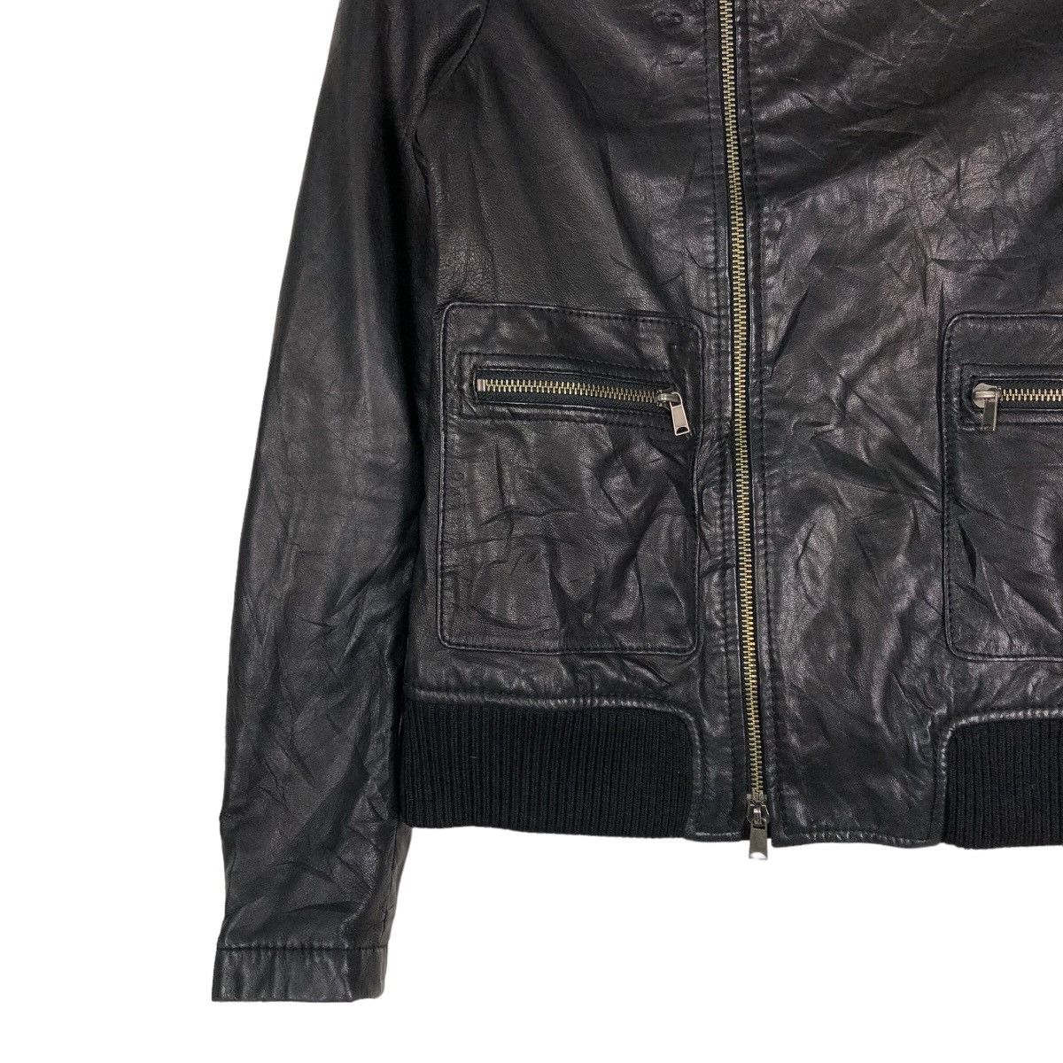 Issey Miyake 🔥Cropped Leather Biker Jacket Ships Japan Size US S / EU 44-46 / 1 - 4 Thumbnail