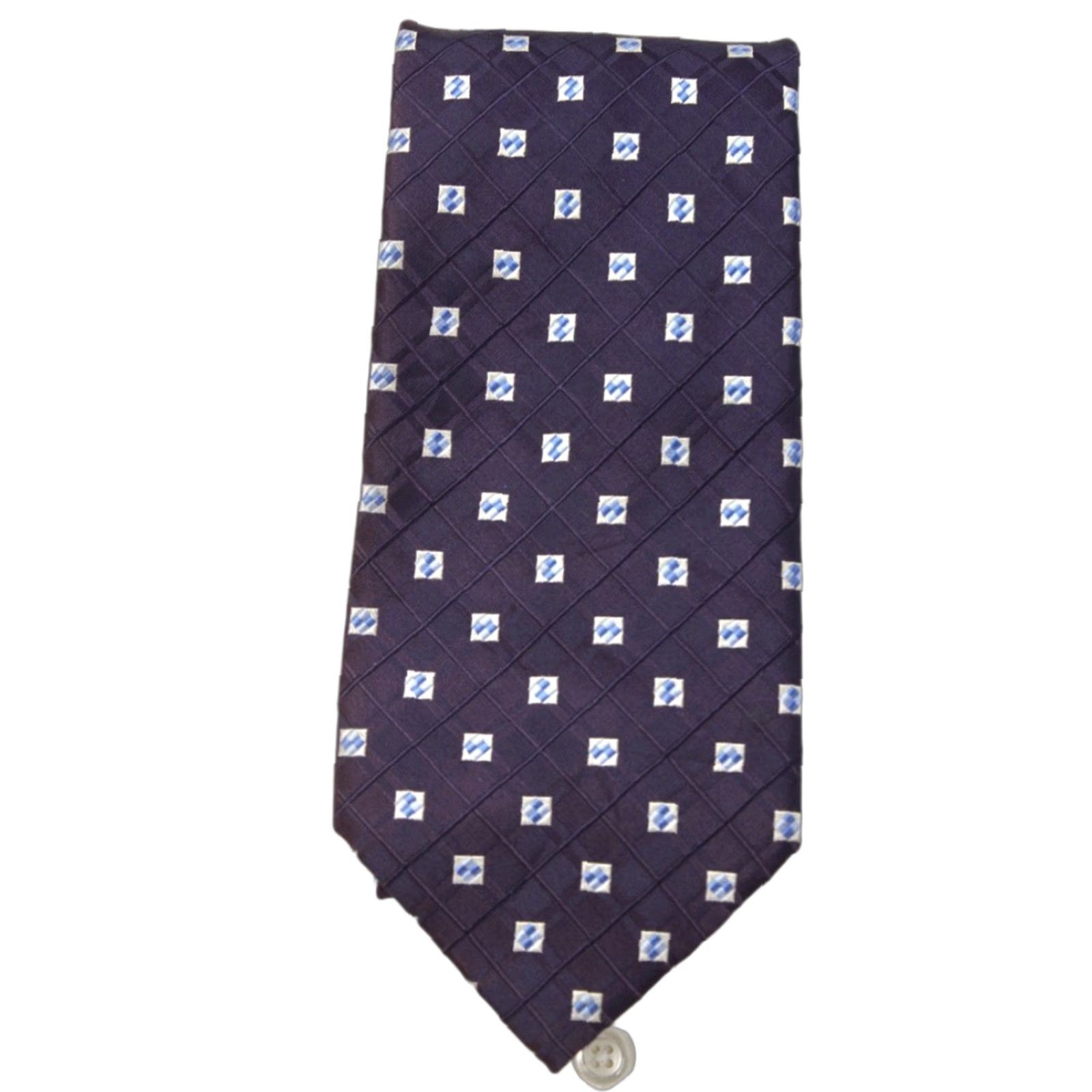 Jos. A. Bank VINTAGE Jos A Bank Silk Necktie Men's Purple Geometric Squares Textured Hand Sewn Size ONE SIZE - 1 Thumbnail
