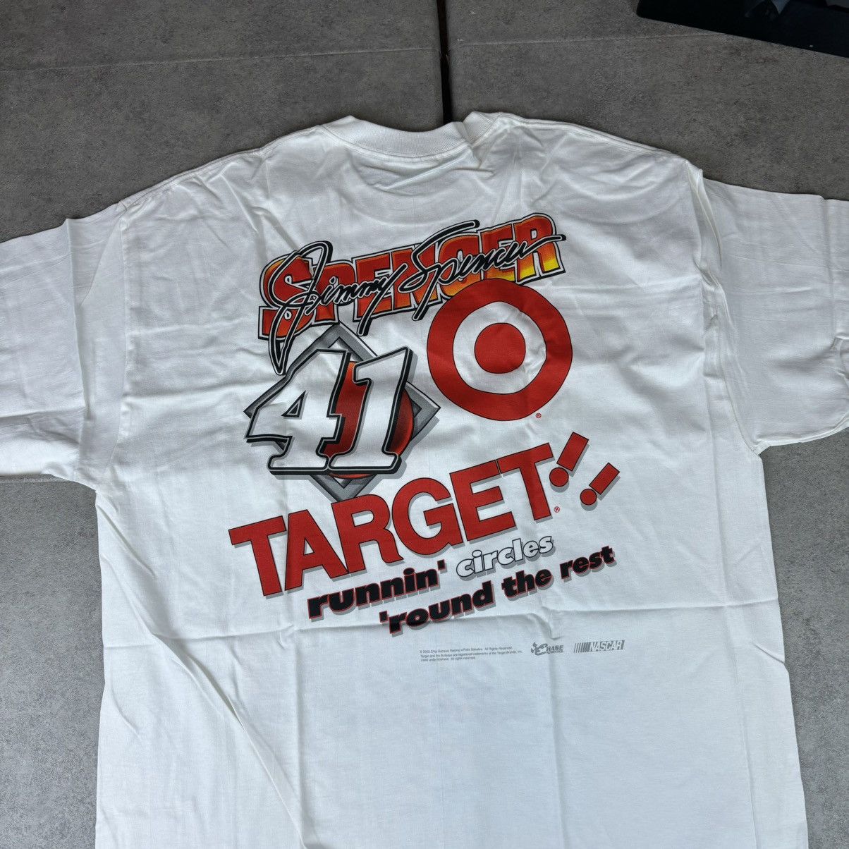 Chase Authentics Vintage 2002 Jimmy Spencer Nascar Target Racing White TShirt Size US L / EU 52-54 / 3 - 6 Thumbnail
