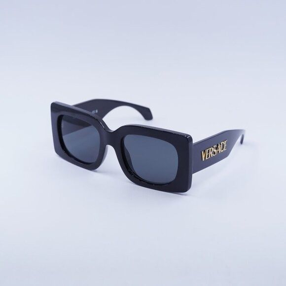 Versace Versace VE4496U GB1/87 Sunglasses Black Square Frame Size ONE SIZE - 1 Thumbnail