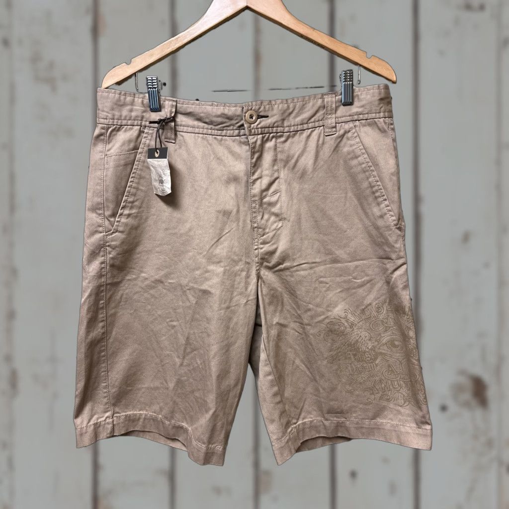 Vintage Nobo Mens 36 Khaki Cotton Flat Front Shorts NWT Casual Walk Golf Beige Chino Flat Front 36 in Mens Size US 36 / EU 52 - 1 Thumbnail