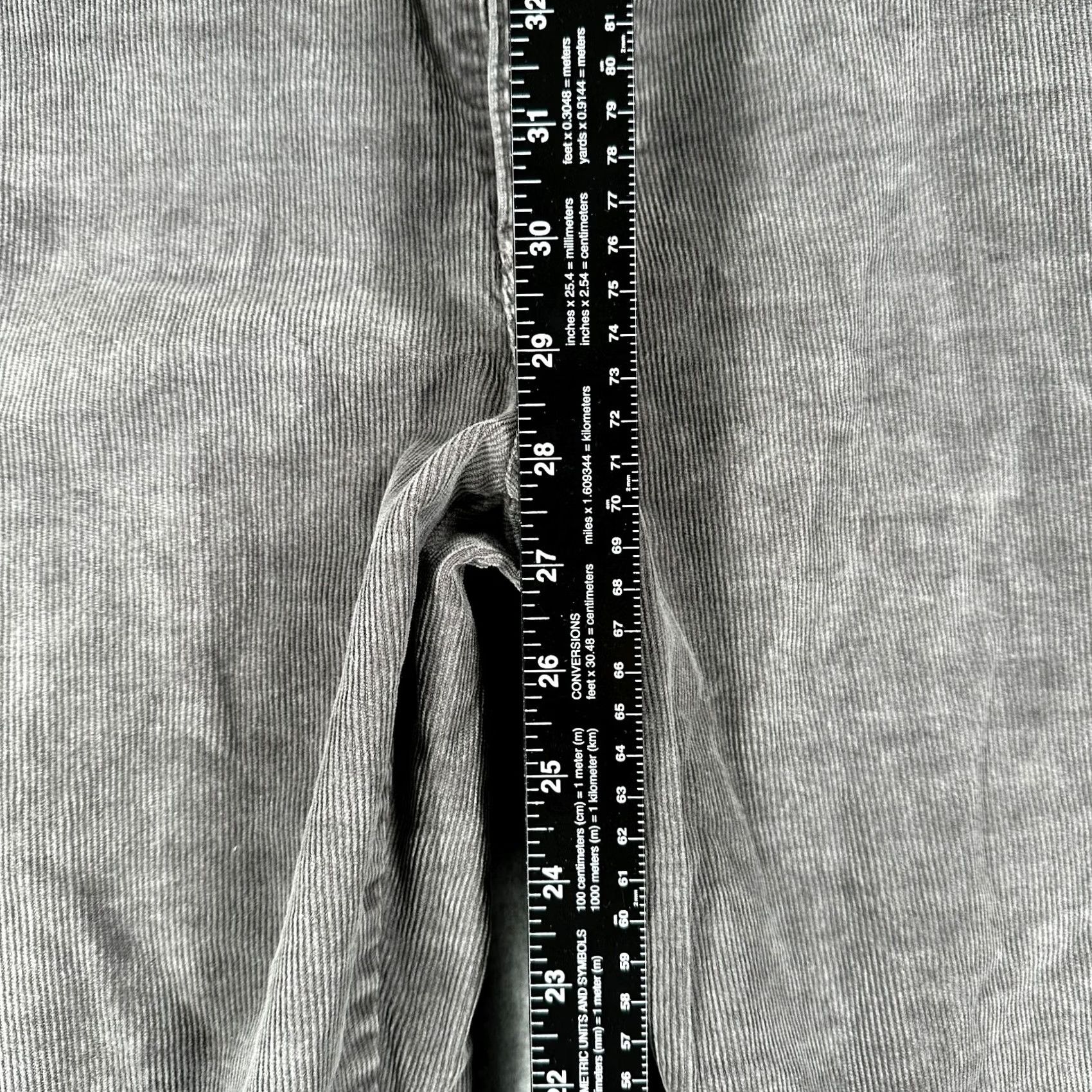 Vintage St. John's Bay Chino Pants Dark Gray Women's 12P Corduroy Flat Front Bootcut Pockets Petite Boys? Size 34" / US 12 / IT 48 - 6 Thumbnail