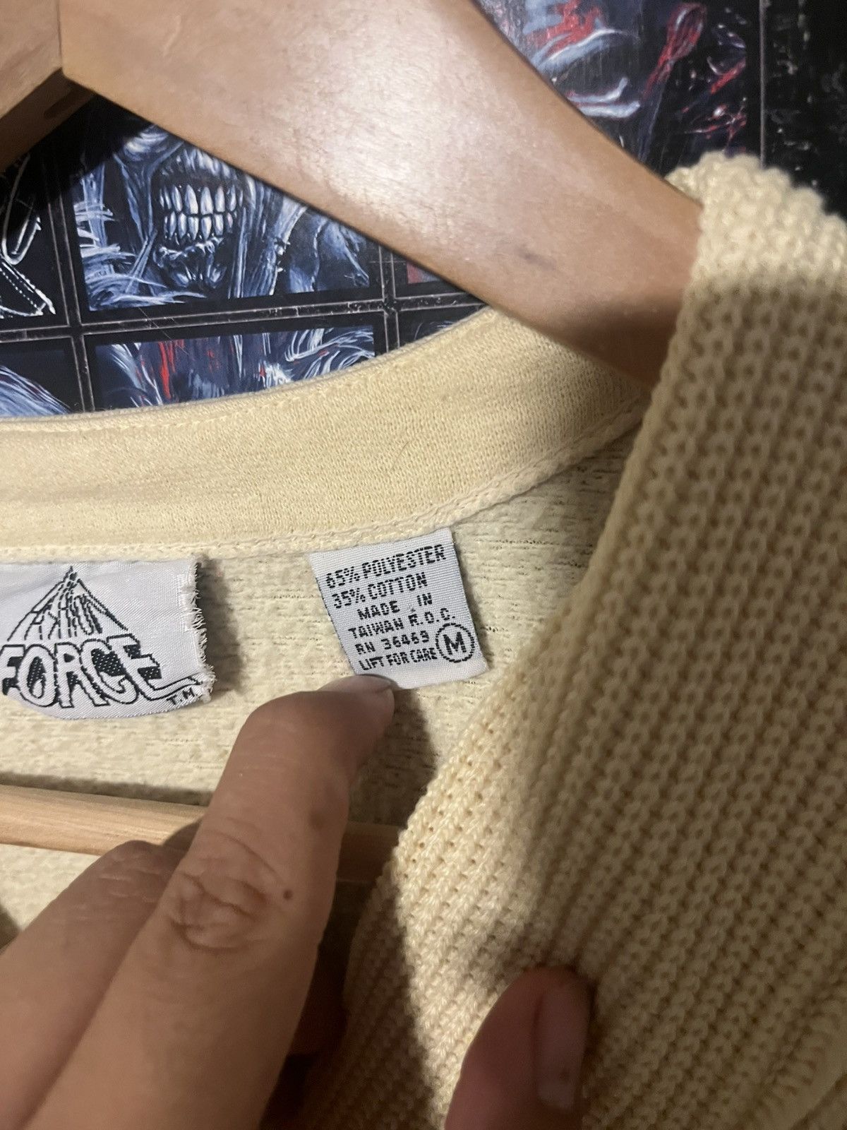 Other Vintage 90’s Fashion Force V Neck Cream Off white Sweater M Size M / US 6-8 / IT 42-44 - 6 Thumbnail