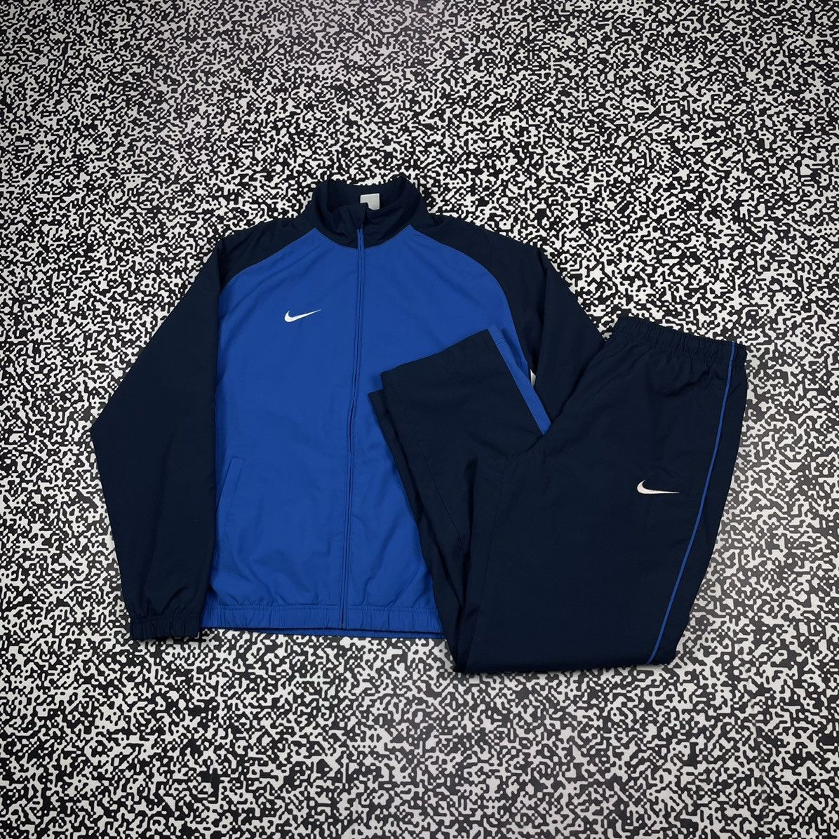 image of Y2K Nike Swoosh Drill Retro Trucksuit Streetwear 90's in Blue, Men's (Size Large)