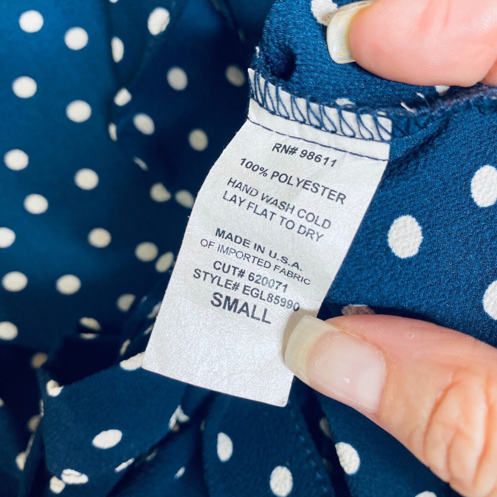 Other Revolve Eight Sixty Navy Cream Dot Wrap Front-V Crop Top SM Size S / US 4 / IT 40 - 7 Thumbnail