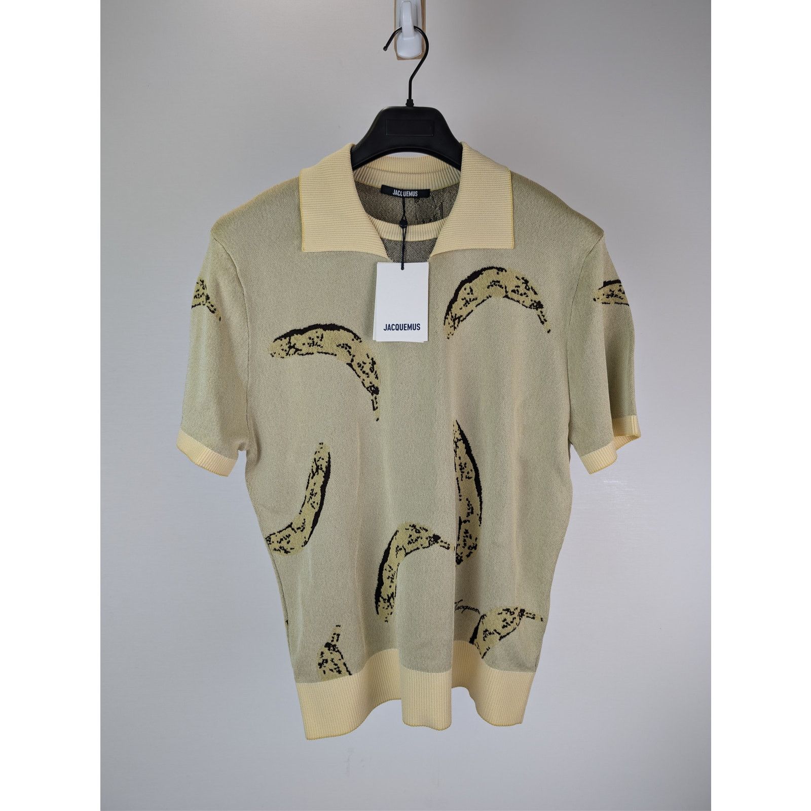 Jacquemus o1rshd1 Le Polo Marino Short-Sleeve Shirt in Banana Yellow Size US L / EU 52-54 / 3 - 2 Thumbnail