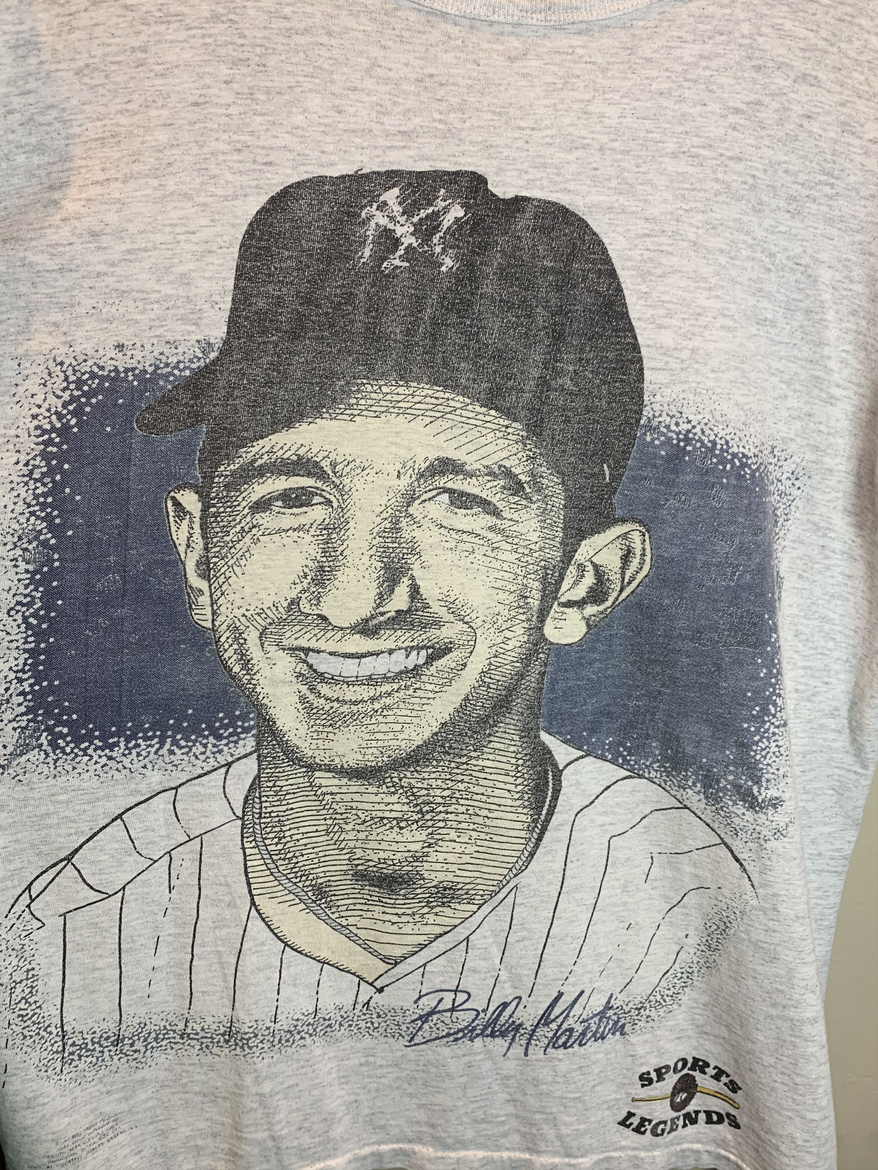Vintage RARE Vintage Billy Martin NY Yankees Art Single Stitch Shirt Size US XL / EU 56 / 4 - 2 Thumbnail
