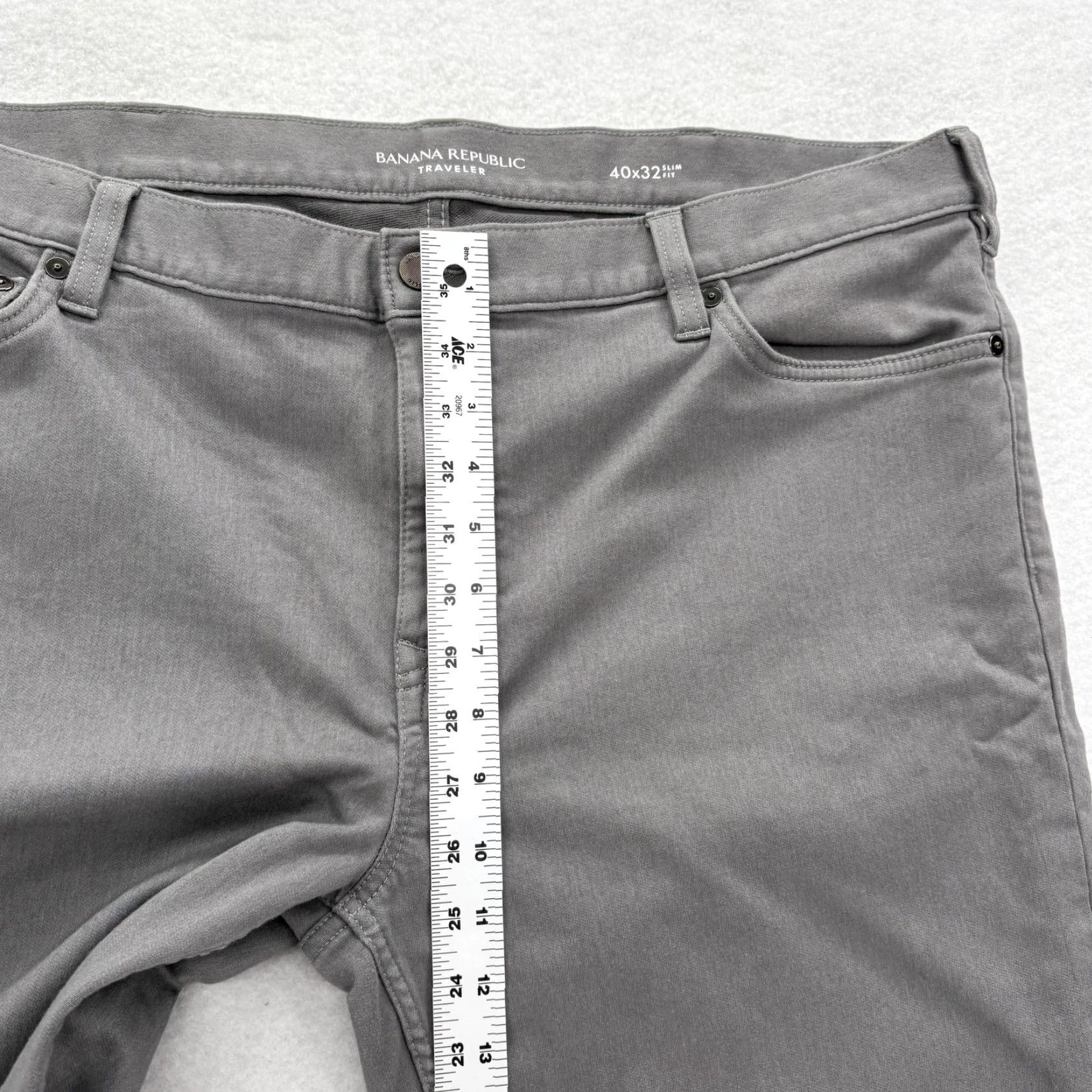 Banana Republic Banana Republic Traveler Pants Mens 40x32 Gray Slim Fit Stretch Chinos Casual Pants Slim Fit Mens Gray Traveler Chinos Casual Banana Republic Size US 40 / EU 56 - 7 Thumbnail