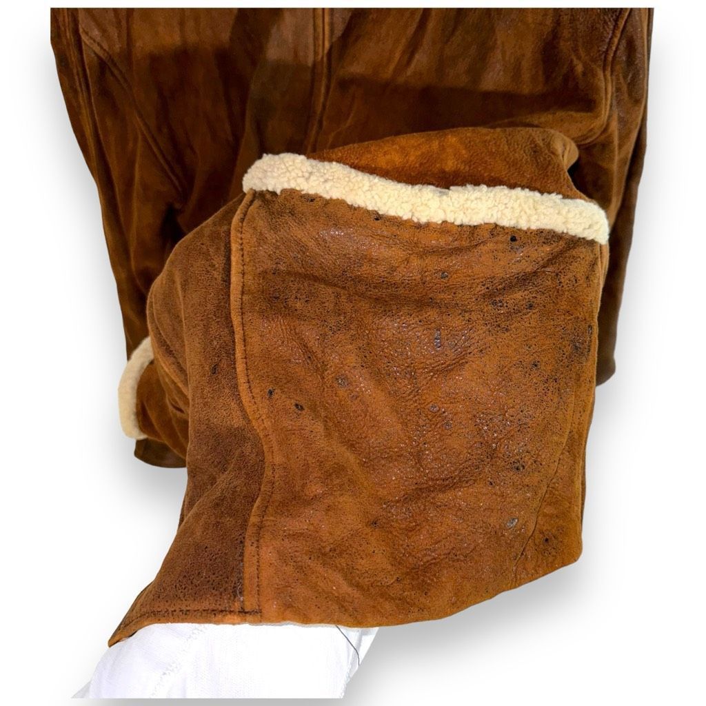 Vera Pelle 80s Country America Sherpa Collar Brown Suede Jacket Sz M Size US M / EU 48-50 / 2 - 6 Thumbnail