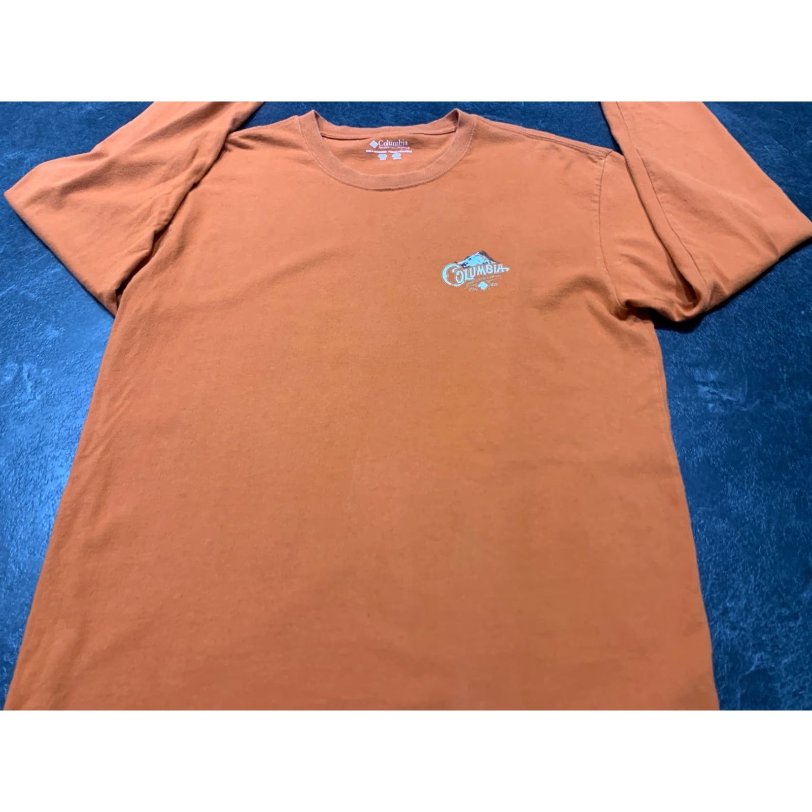 Vintage Columbia Shirt Men Long Sleeve Crew Neck Orange L Orange Columbia Adult Large Regular Cotton T-Shirt Men Size US L / EU 52-54 / 3 - 2 Thumbnail
