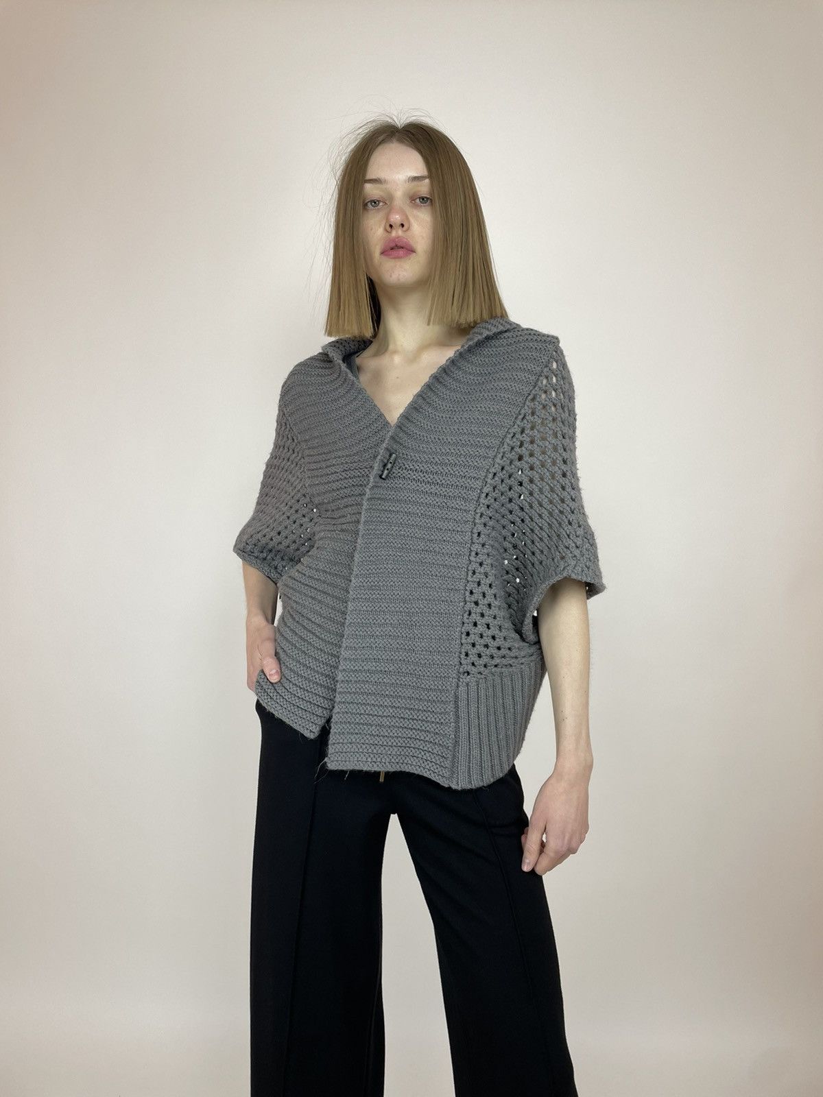 G-Star × Japanese Brand G-star INKA SHRUG CAPE KNIT Poncho Sleeveless Oversized Size XS / US 0-2 / IT 36-38 - 5 Thumbnail