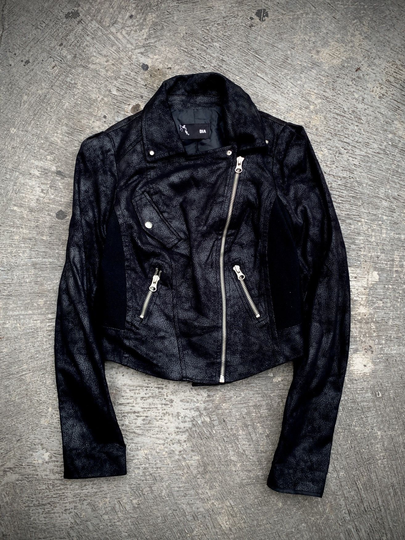 14th Addiction D.I.A Asymetrical Cracked Cropped Jacket Size US S / EU 44-46 / 1 - 1 Thumbnail