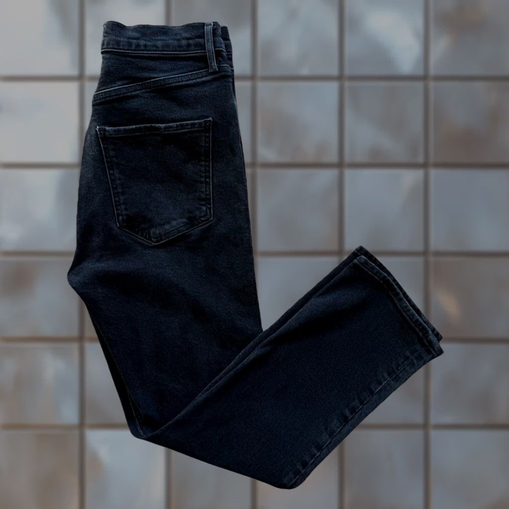 Agolde AGOLDE Riley Crop Jeans Women's 28 Black High Rise Glam Boho Party New York Jeans Best Seller Women 28 Black High Rise Crop Jeans Size 28" / US 6 / IT 42 - 1 Thumbnail