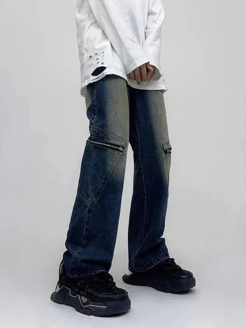 Japanese Brand × Jean Vintage washed zip pocket micro-flare jeans Size US 32 / EU 48 - 2 Thumbnail