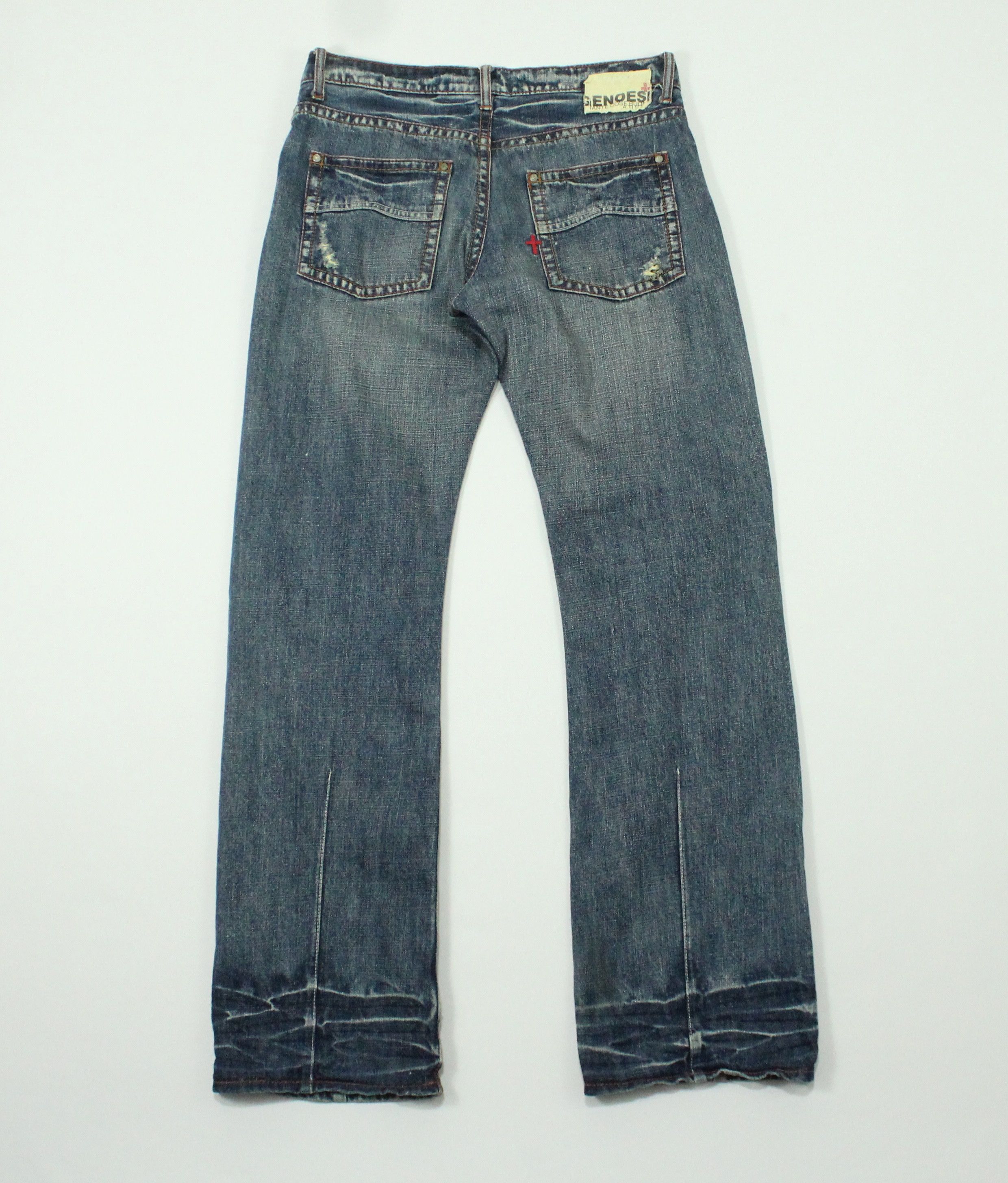 Japanese Brand Selvedge Distressed Style GENOESE Denim Size US 32 / EU 48 - 3 Thumbnail