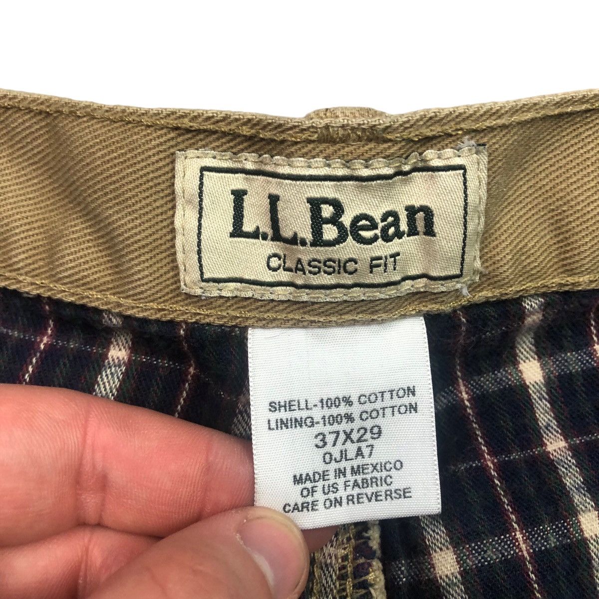 L.L. Bean L.L. Bean 0JLA7 Canvas Tan Blanket Lined Pants Men’s 37 x 29 Size US 37 - 6 Thumbnail