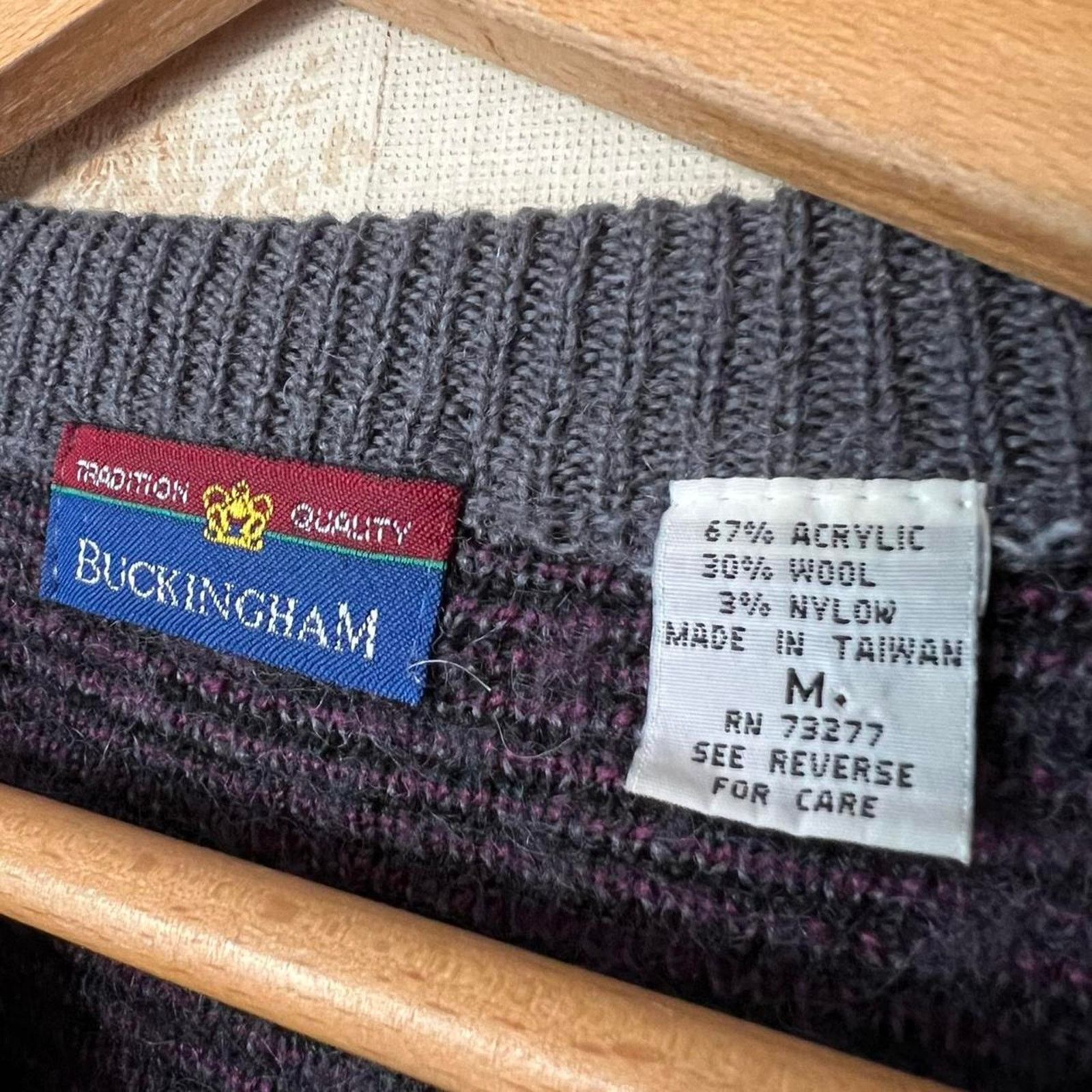 Vintage Vintage 90s Buckingham Golf Sweater | Intarsia Knit | Medium Size US M / EU 48-50 / 2 - 3 Thumbnail