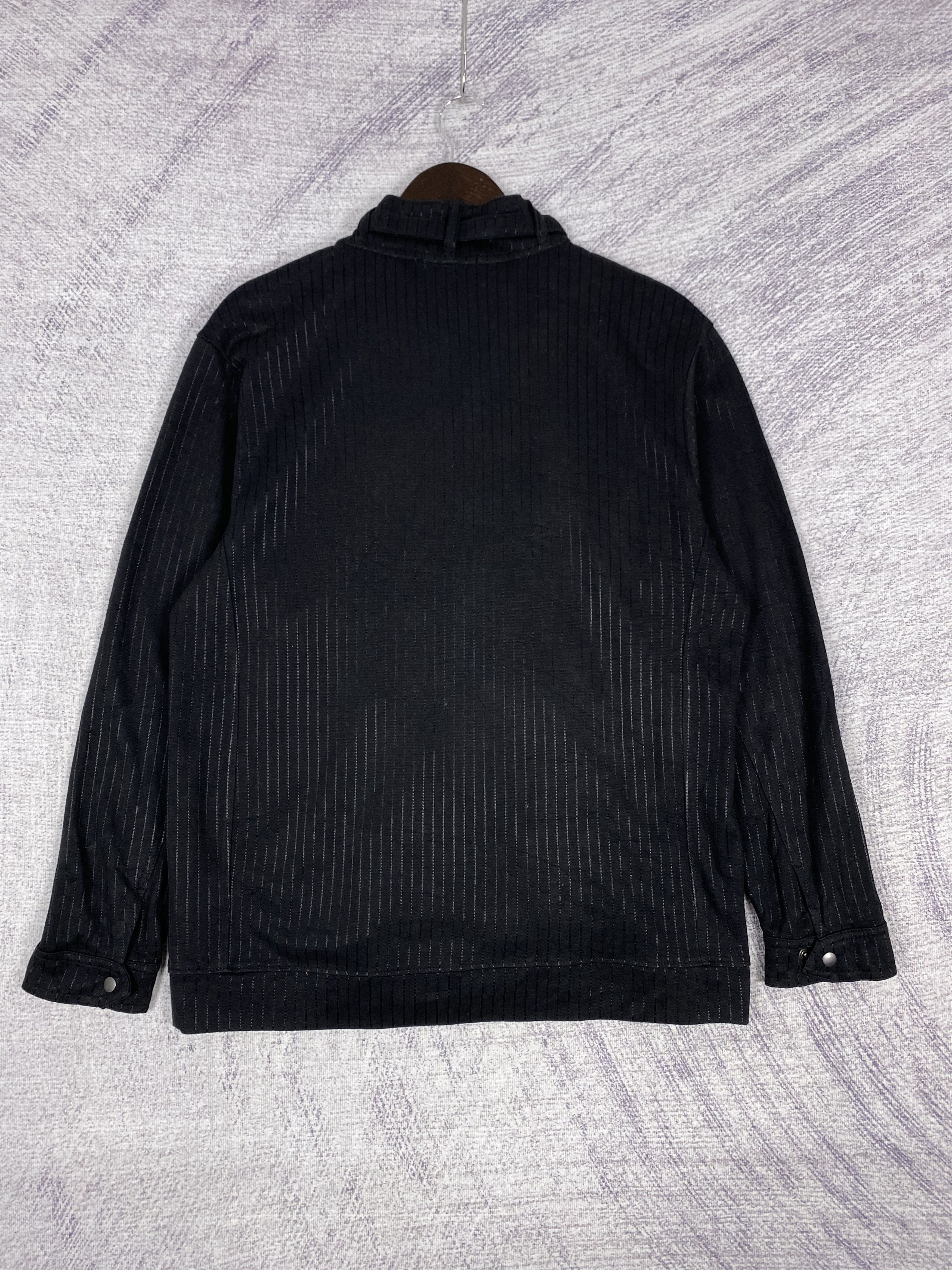 Japanese Brand Vintage Shumel Striped Zip Up Black Light Jacket Size US M / EU 48-50 / 2 - 5 Thumbnail