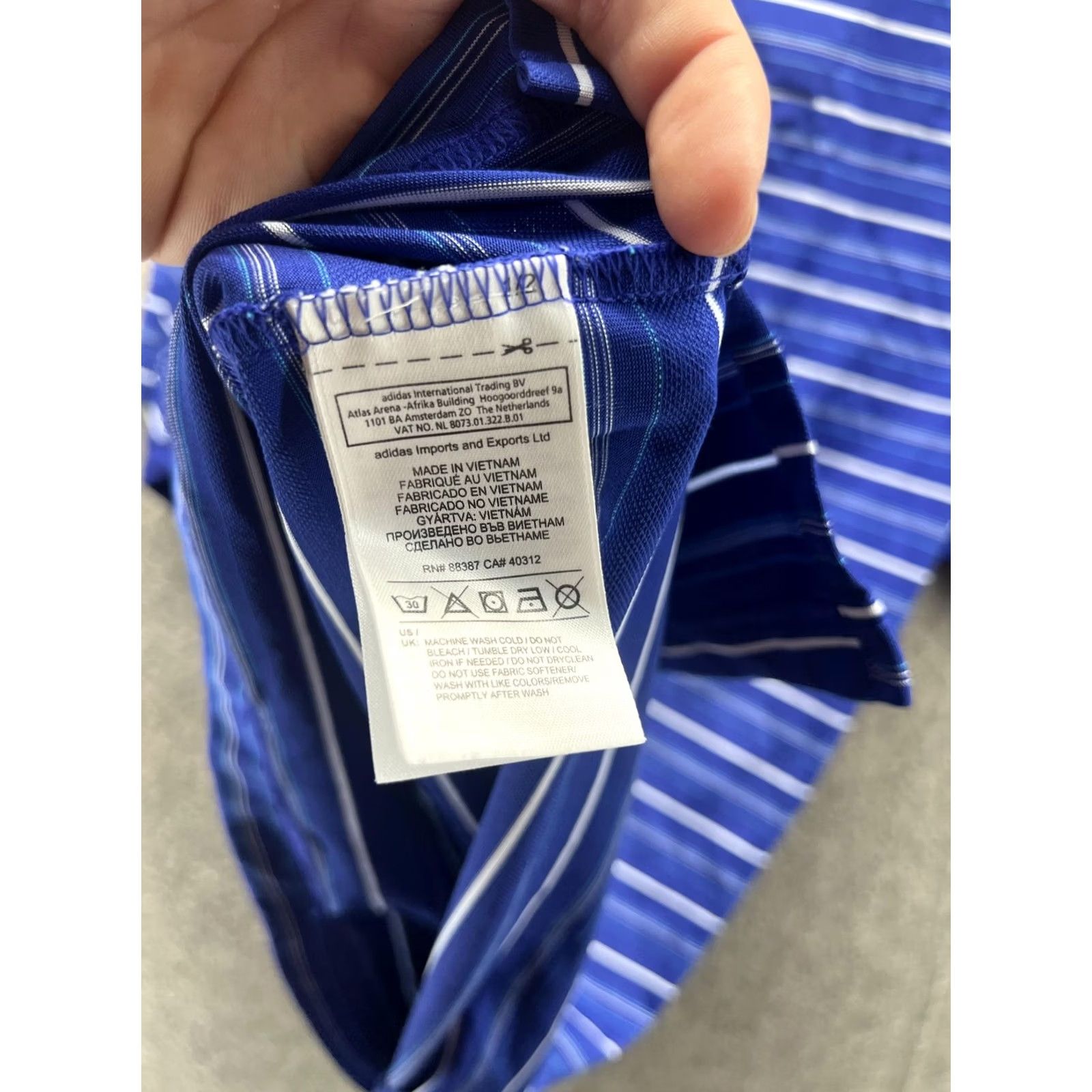 Adidas Adidas Climacool Polo Shirt Mens Medium Blue Stripe Golf Performance Shirt Size US M / EU 48-50 / 2 - 5 Thumbnail
