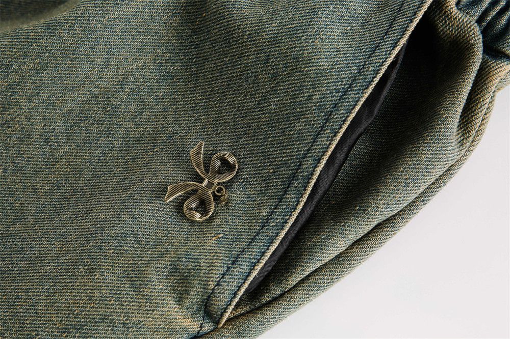 Japanese Brand × Jean Men's washed distressed denim shorts with metal decoration Size US 32 / EU 48 - 4 Thumbnail